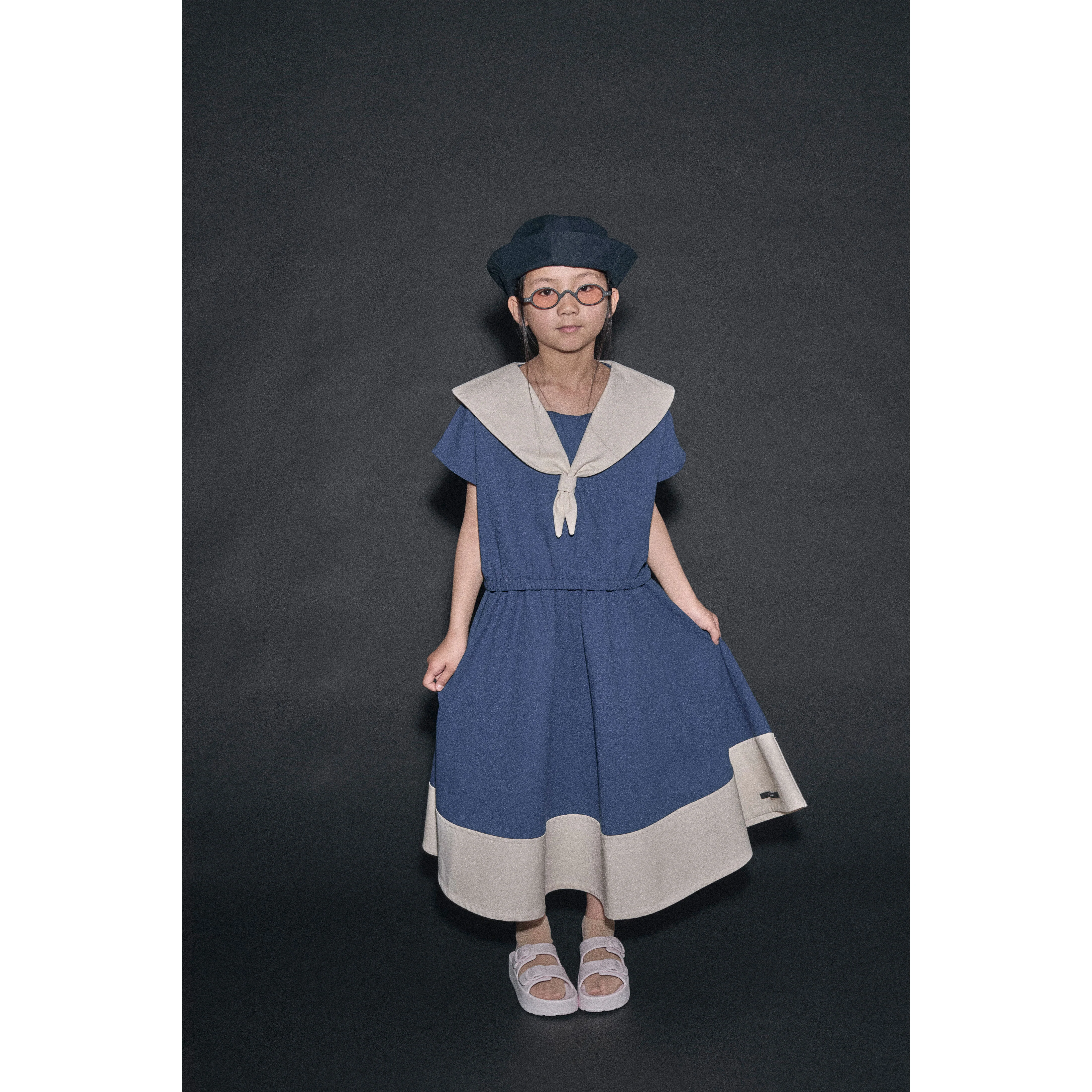 Little Creative Factory Dark Blue Cruise Collar Top - Image 2