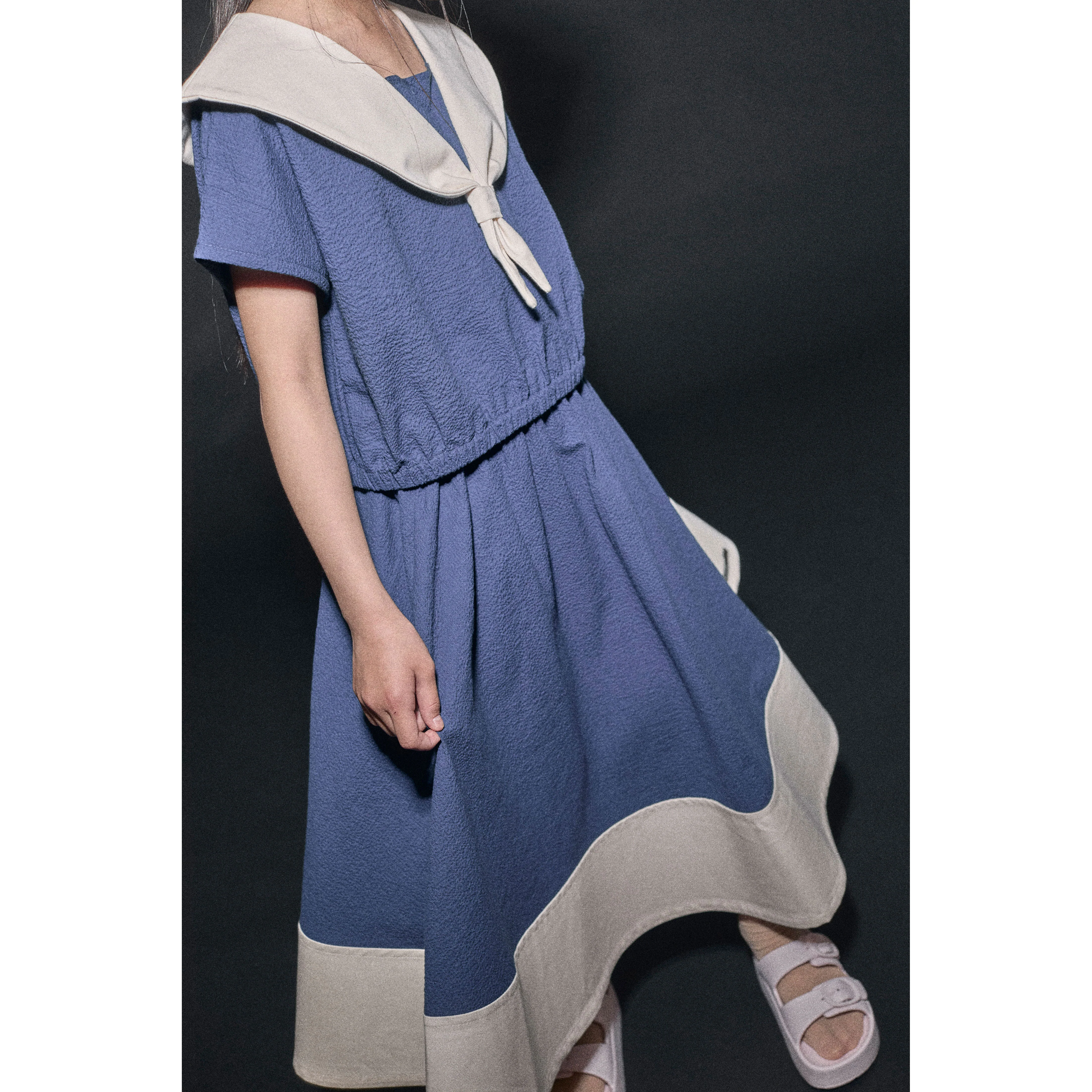 Little Creative Factory Dark Blue Cruise Collar Top - Image 4