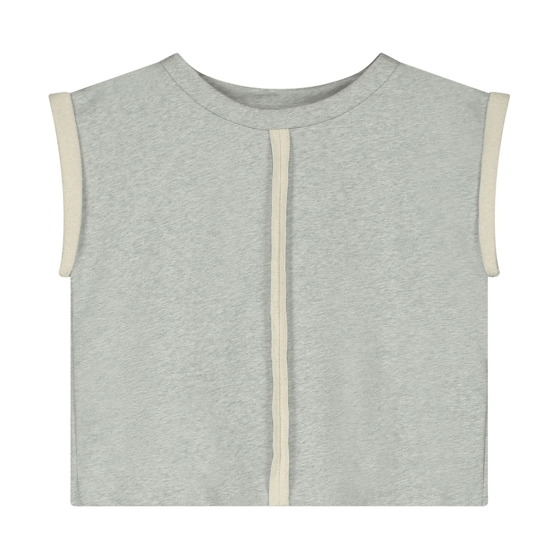 Little Creative Factory  Grey Melange Raw Edge Top