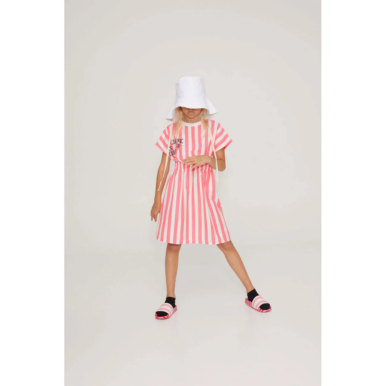Little Creative Factory Soft Pink Striped Dress - Image 2