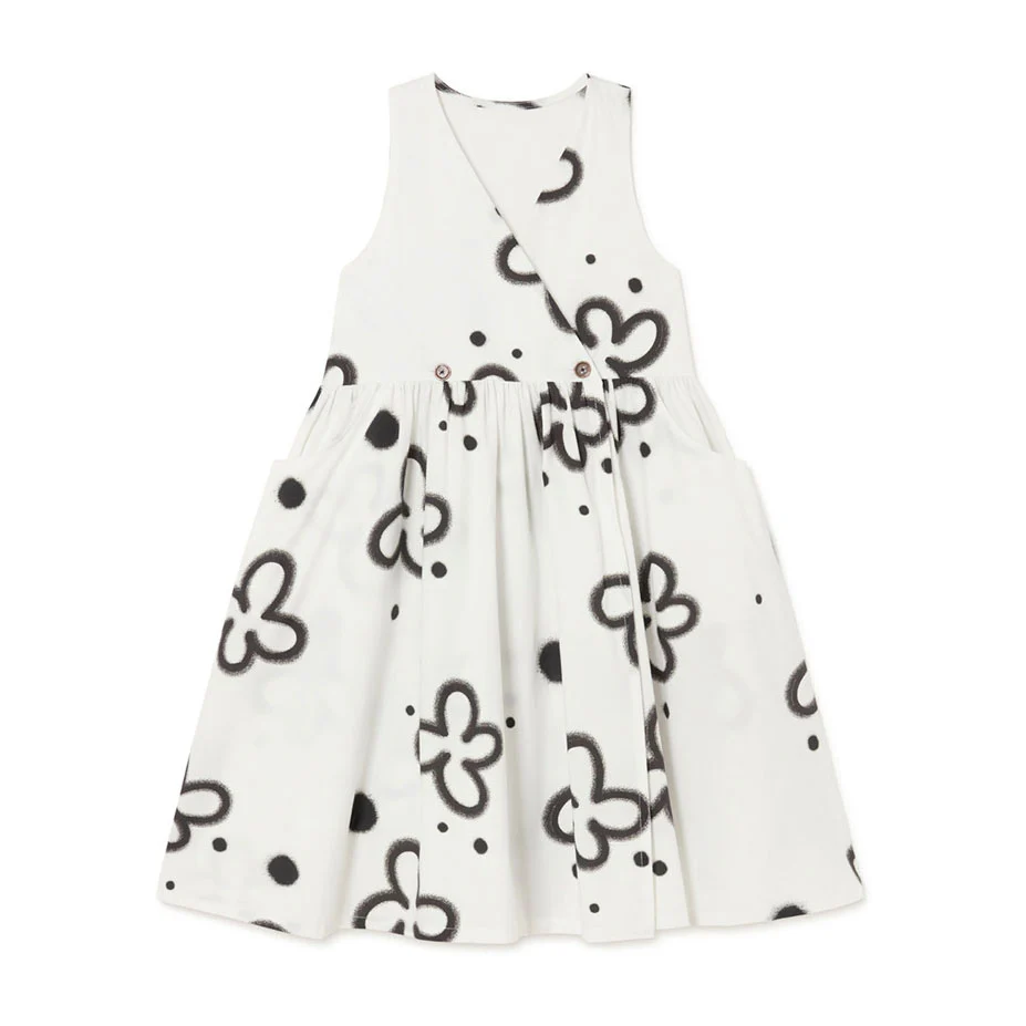 Little Creative Factory White Wonderbloom Wrap Dress