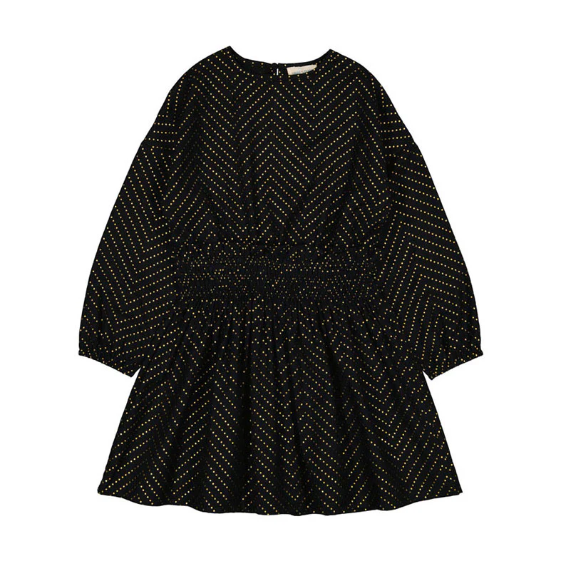 Louis Louise Black Gold Dot Melisse Dress