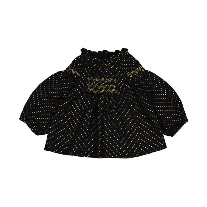 Louis Louise Black Gold Dot Odessa Baby Tunic