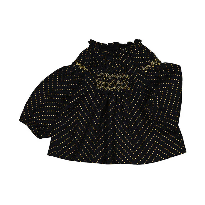 Louis Louise Black Gold Dot Odessa Baby Tunic - Image 2