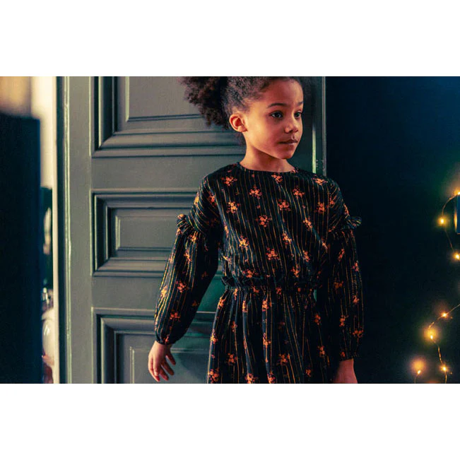 Louis Louise Black Lurex Romantic Flower Umyma Dress - Image 3