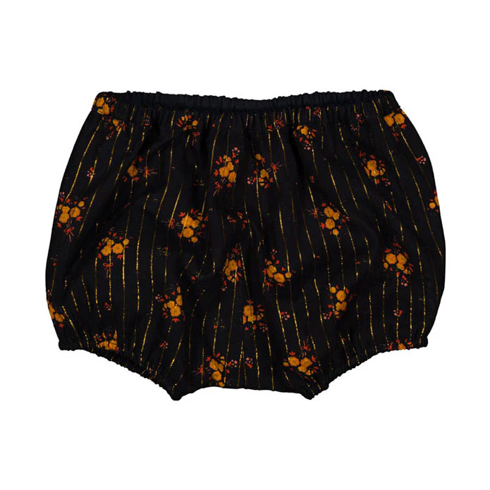 Louis Louise Black Romantic Flower Lurex London Bloomer
