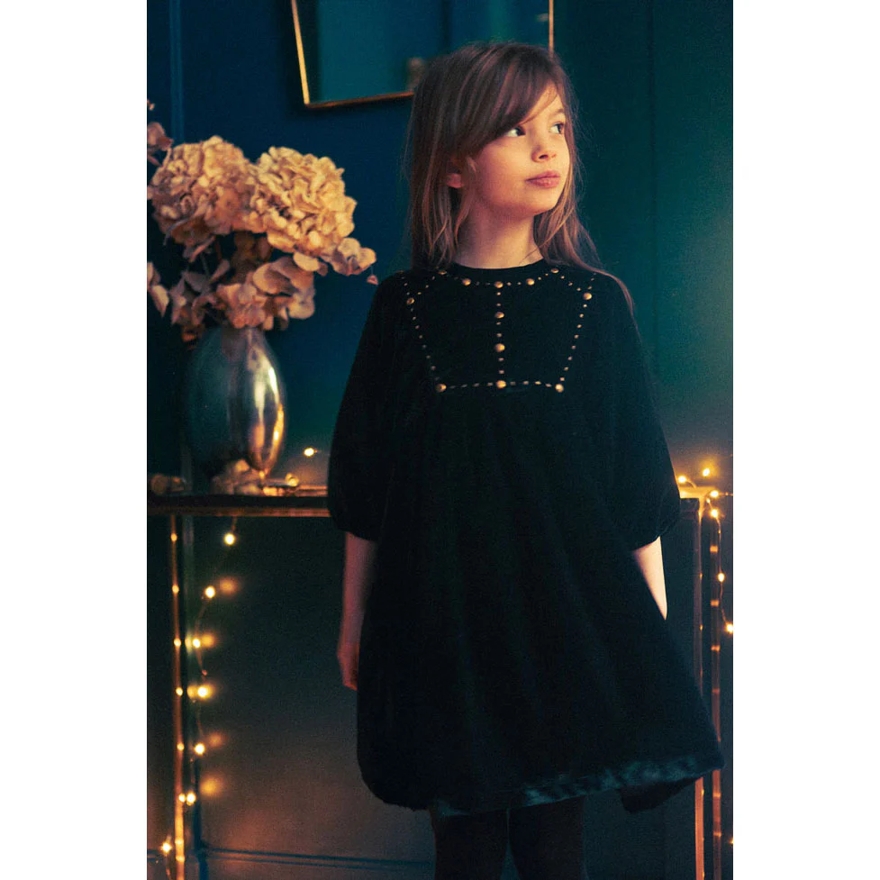 Louis Louise Black Velvet Mahani Dress - Image 2