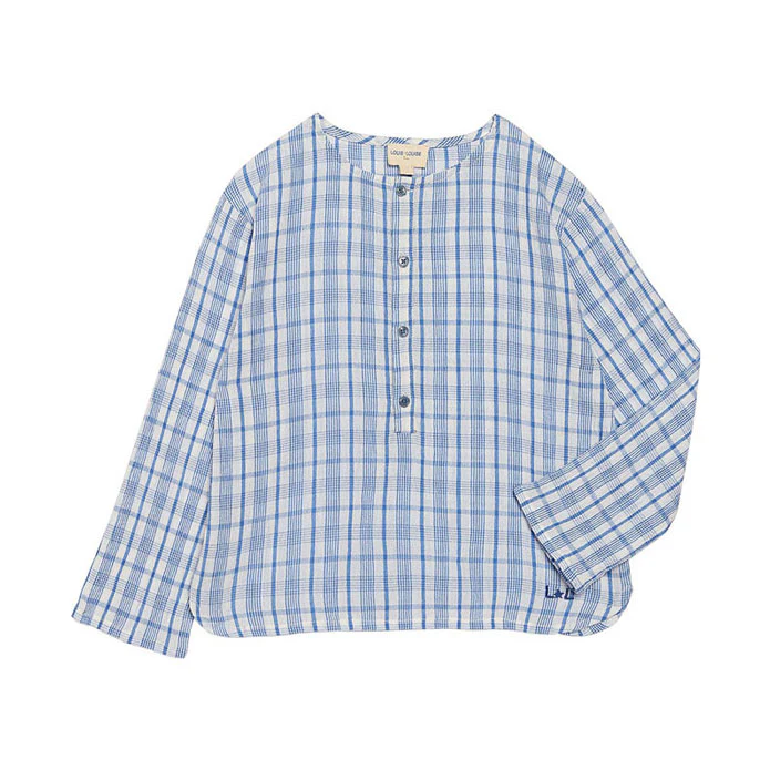 Louis Louise Blue Check Oncle Shirt - Image 2