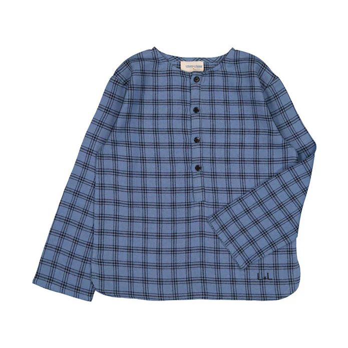 Louis Louise Blue Check Oncle Shirt - Image 2