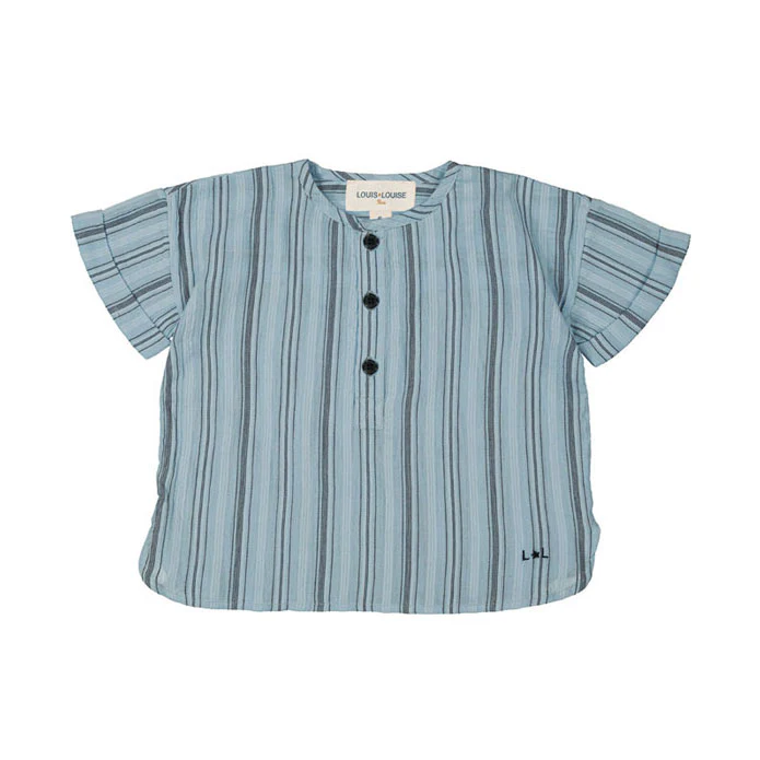 Louis Louise Blue Stripe Saul Baby Shirt