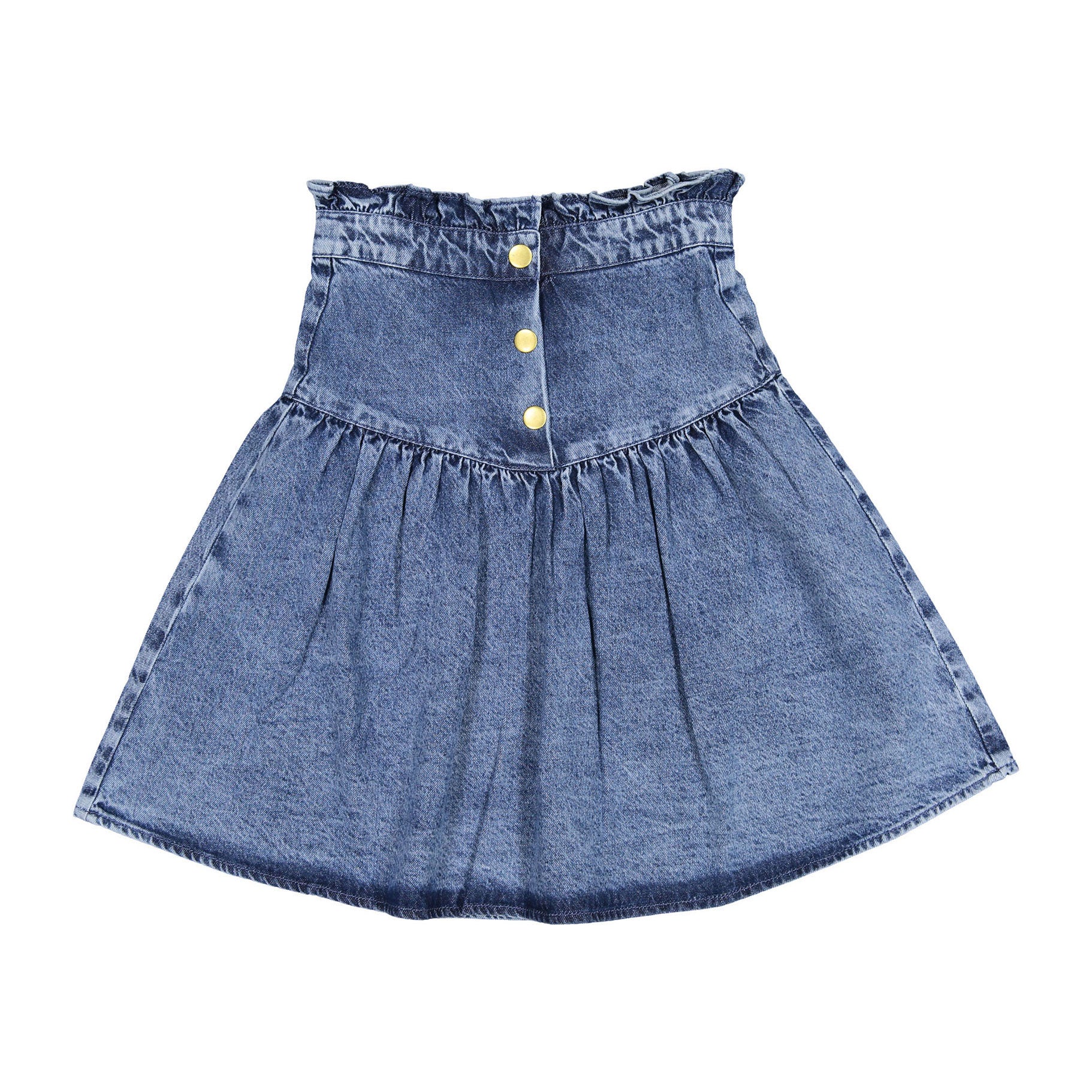 Louis Louise Blue Washed Denim Long Pipeau Skirt