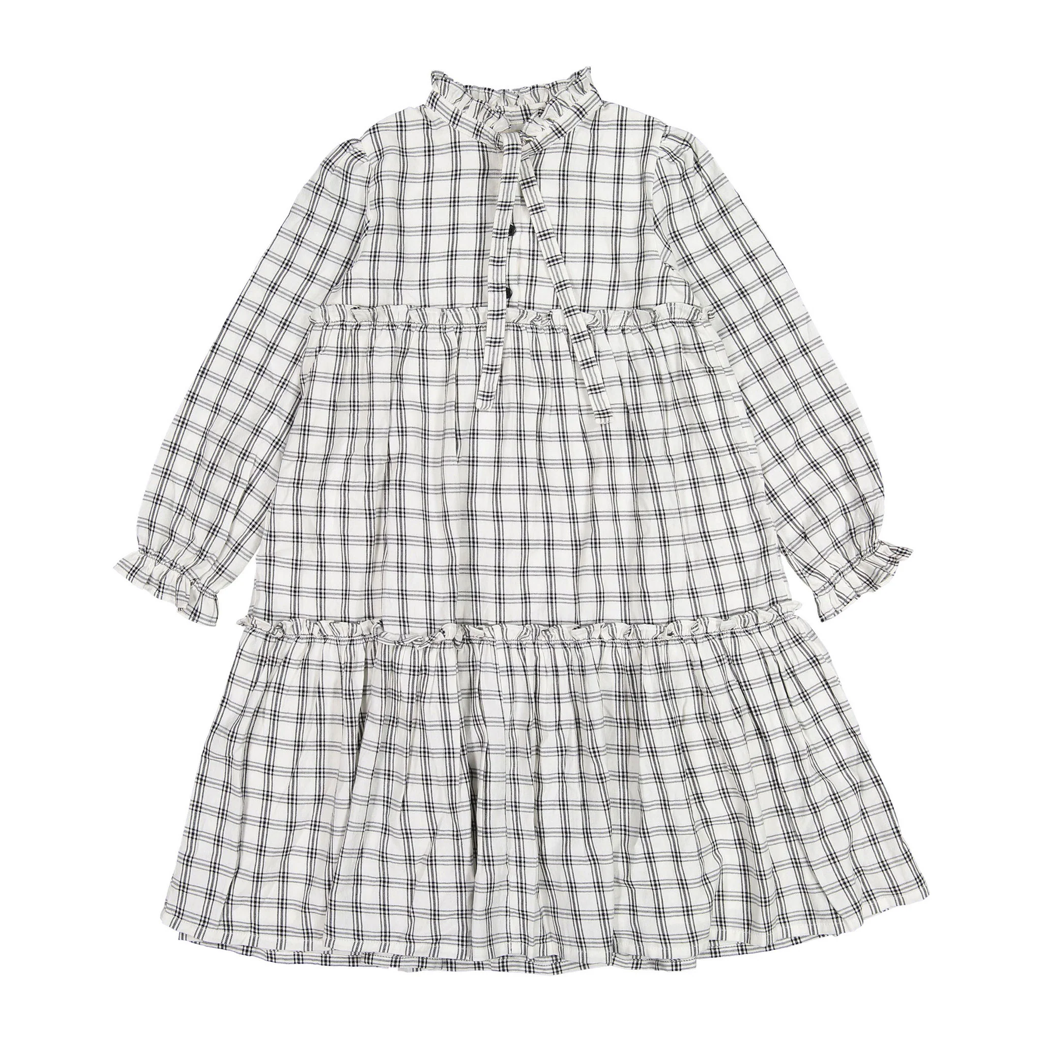 Louis Louise Cream Check Long Garance Dress