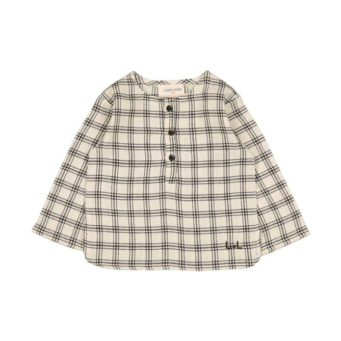 Louis Louise Cream Check Oncle Baby Shirt