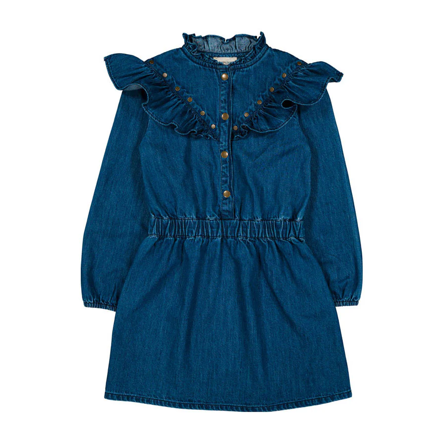Louis Louise Dark Blue Denim Pop Dress