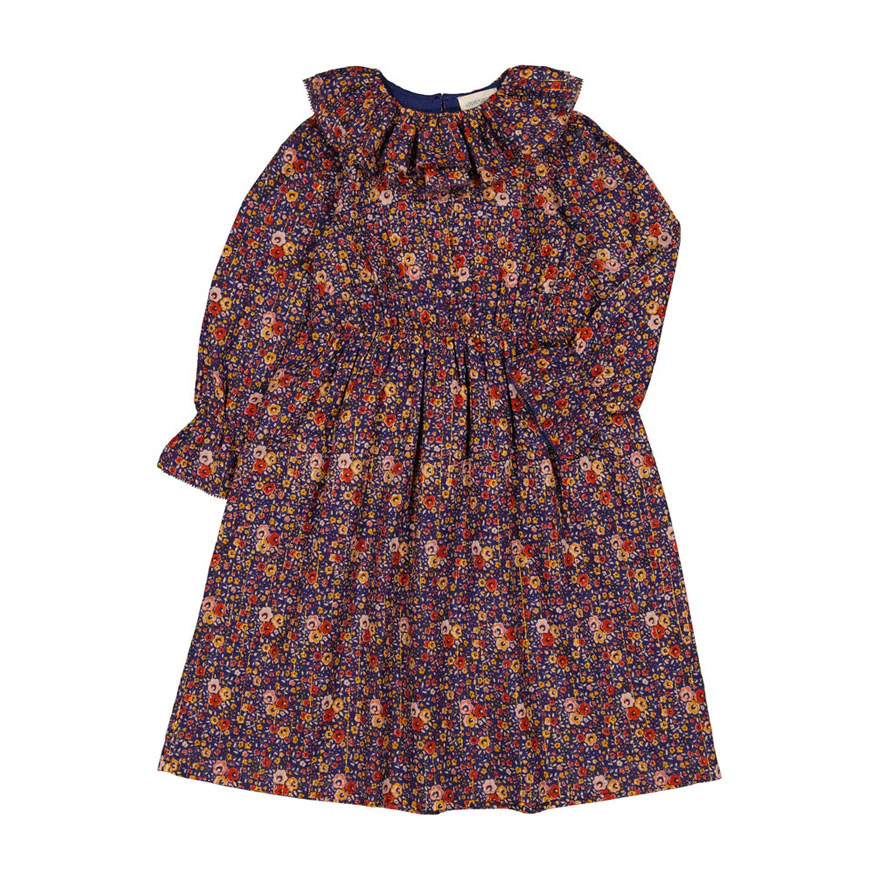 Louis Louise Indigo Romantic Flower Lurex Songe Dress - Image 2
