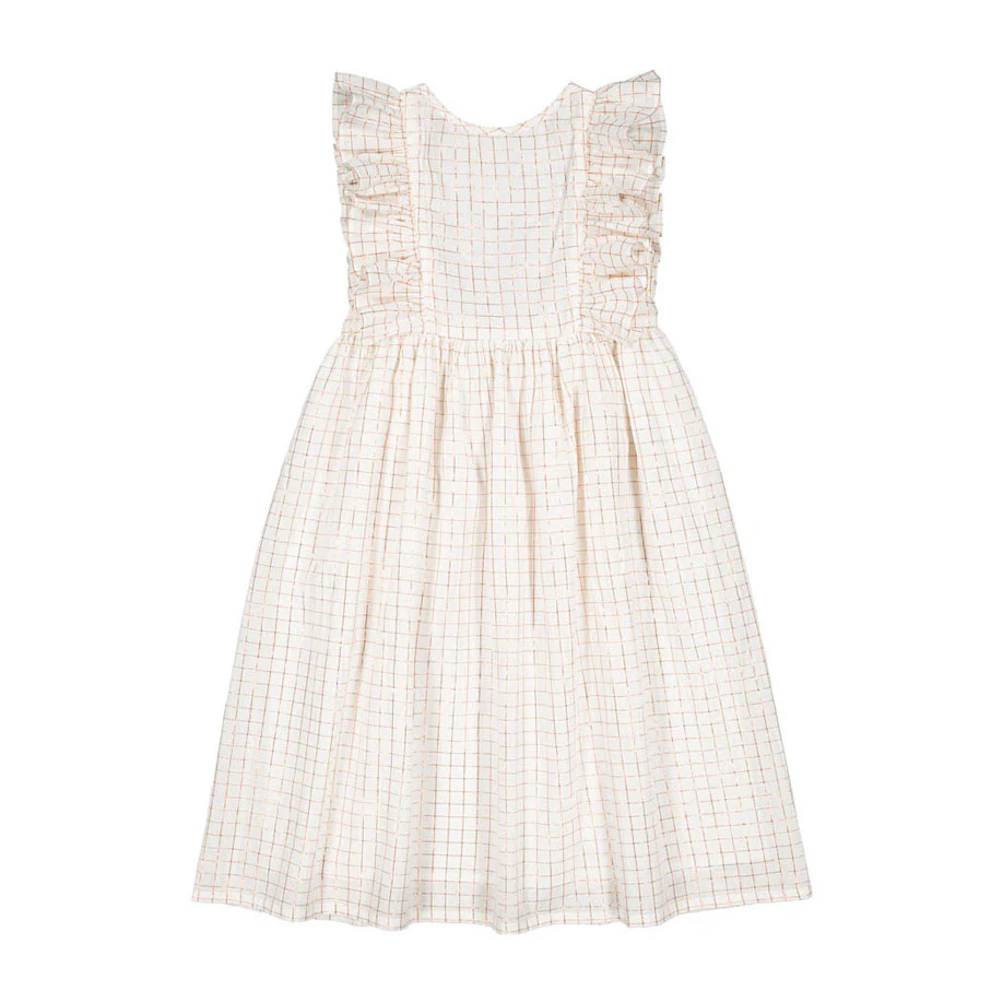 Louis Louise Off White Lurex Check Arlette Dress