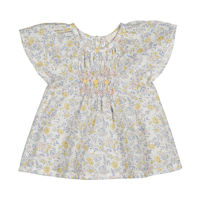 Louis Louise Off White Romantic Flower Prunette Baby Tunic