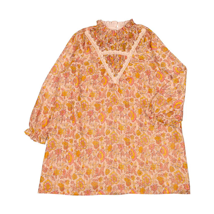 Louis Louise Pink Indian Flower Lurex Manon Dress - Image 2