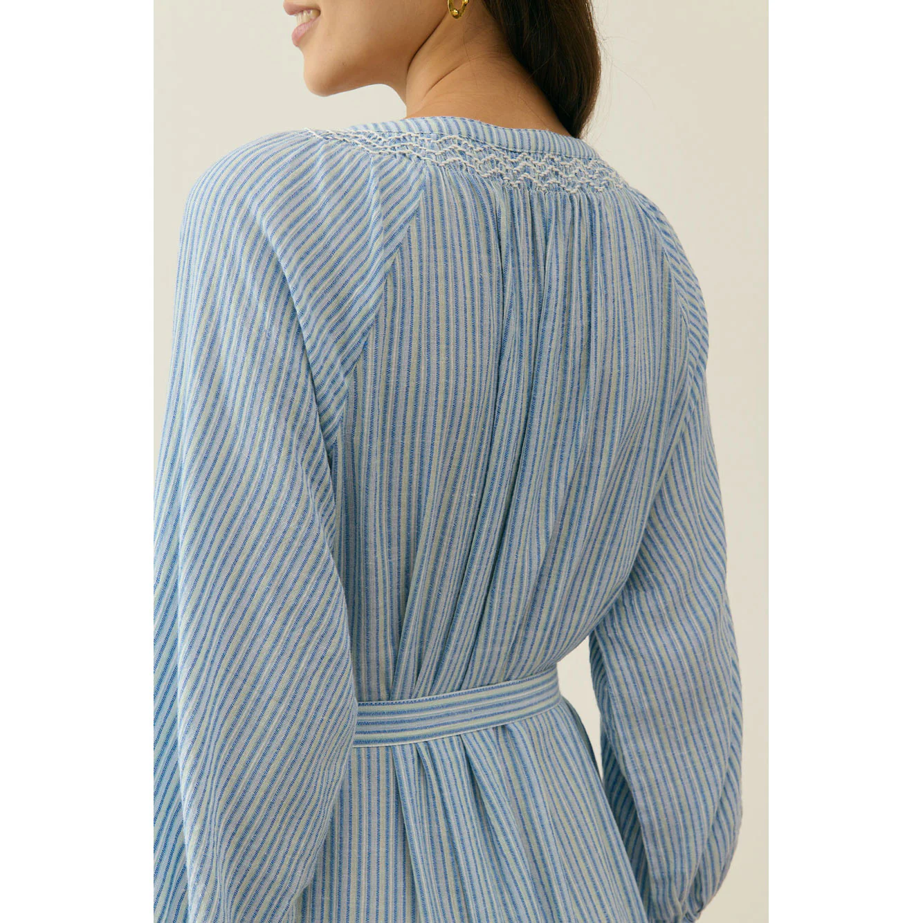 Louise Misha Blue Parasol Stripes Cilona Women Dress - Image 4