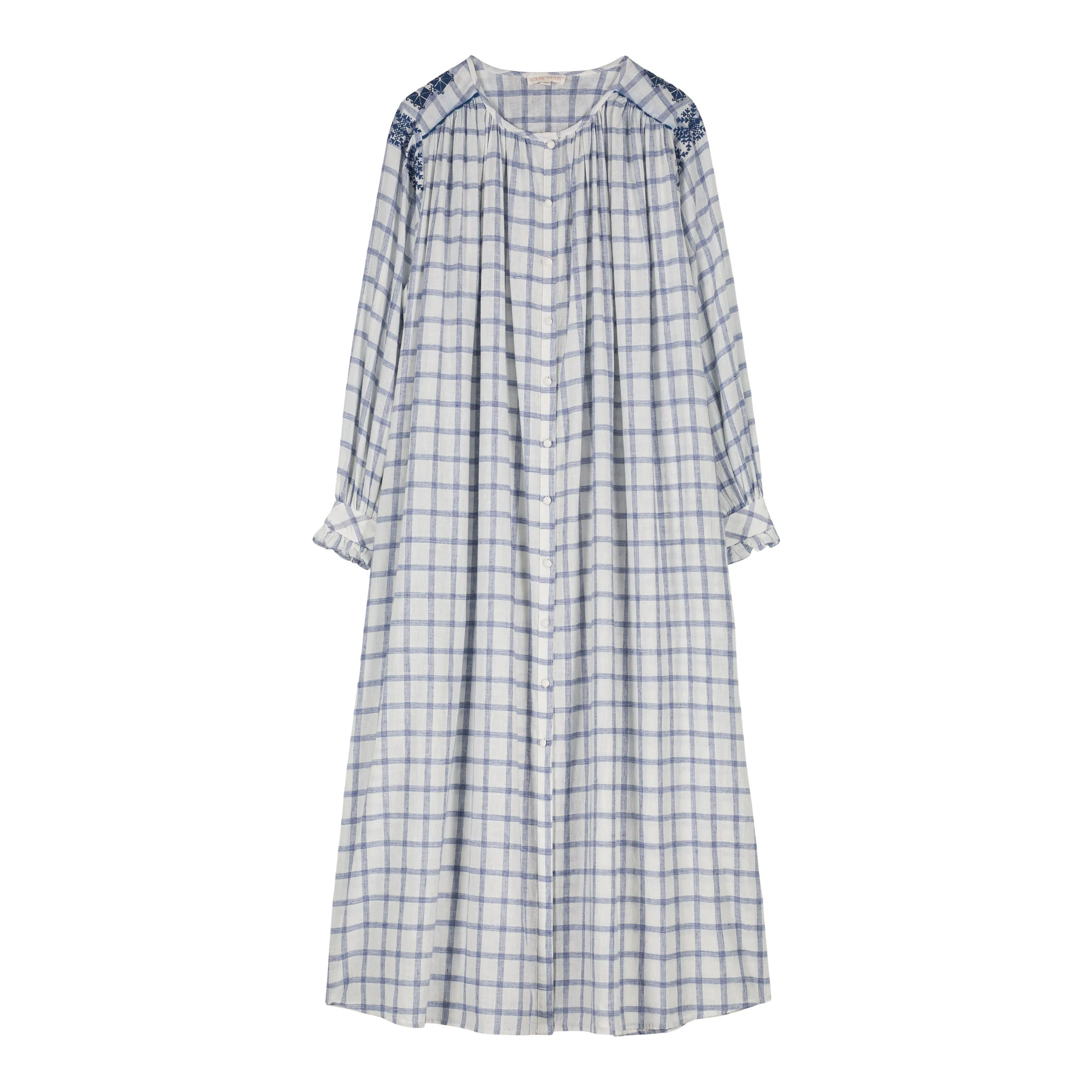 Louise Misha Blue River Checks Deepali Dress