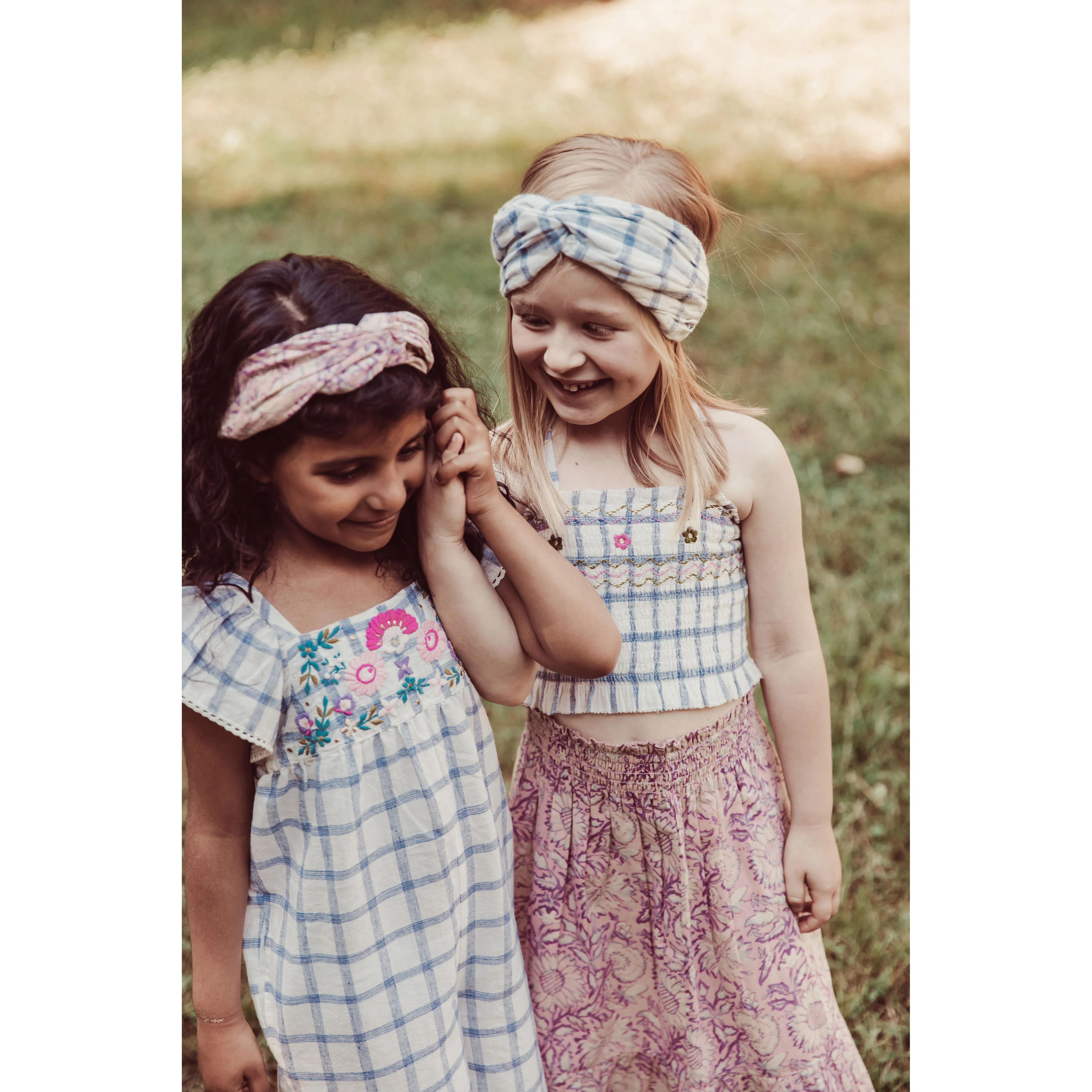 Louise Misha Blue River Checks Yuriria Headband - Image 2