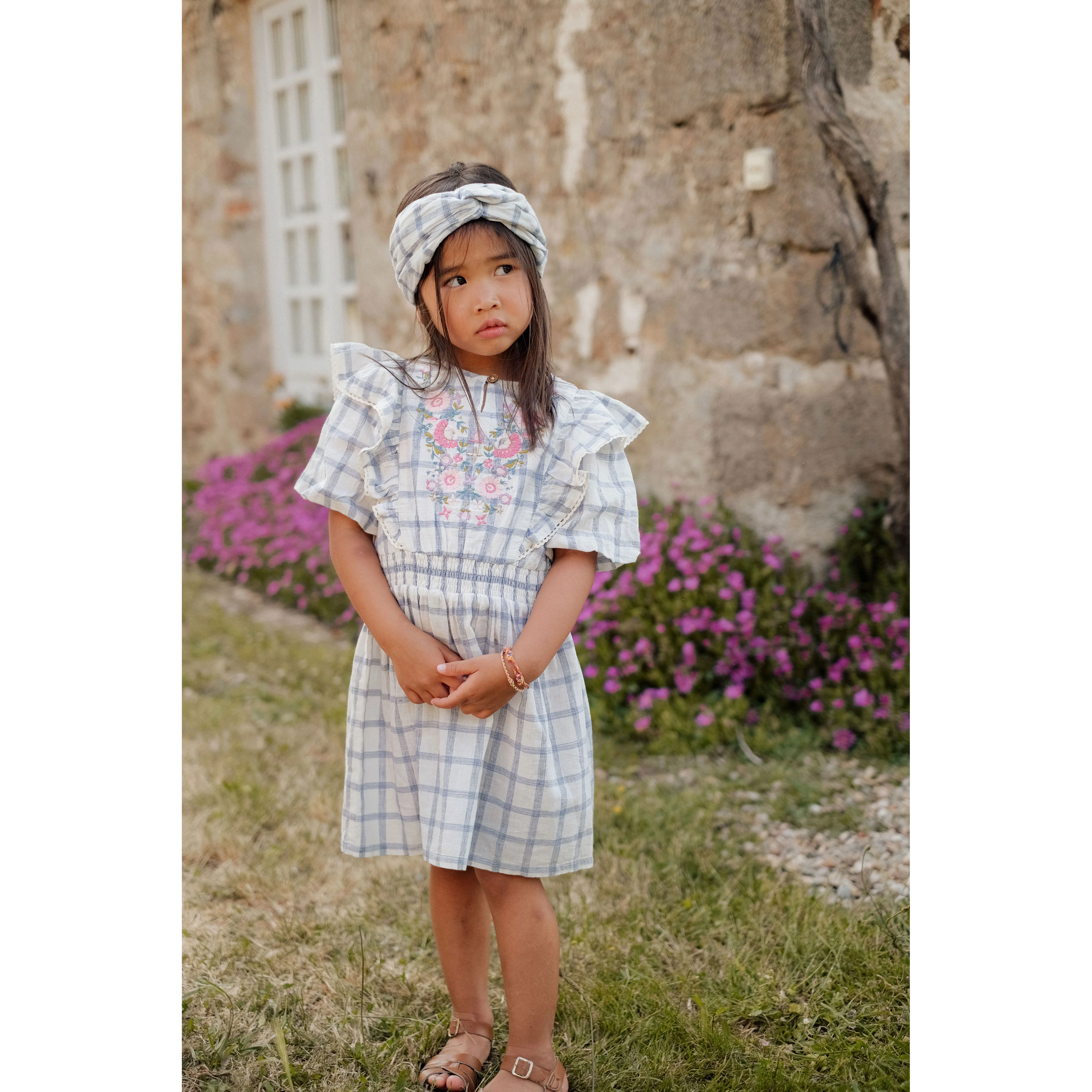 Louise Misha Blue River Checks Yuriria Headband - Image 3
