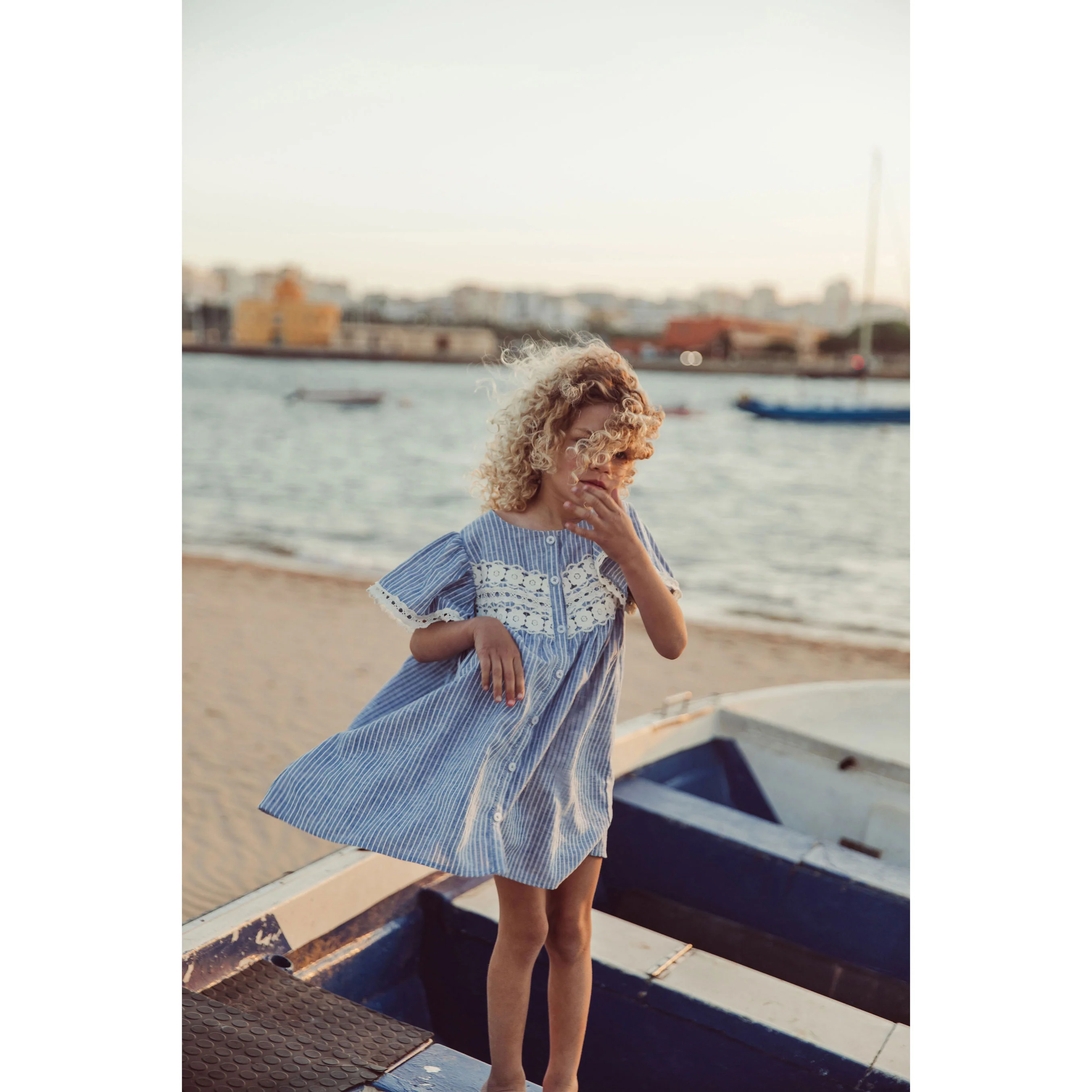 Louise Misha Blue Stripe Morlina Dress - Image 2