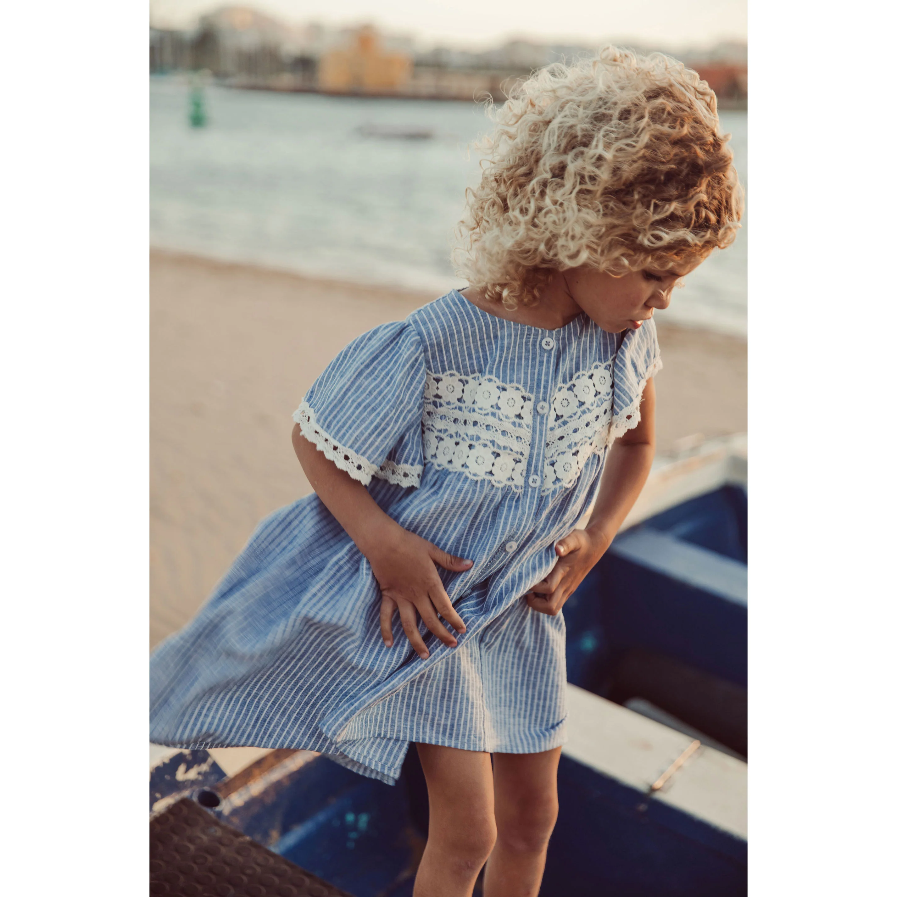 Louise Misha Blue Stripe Morlina Dress - Image 4