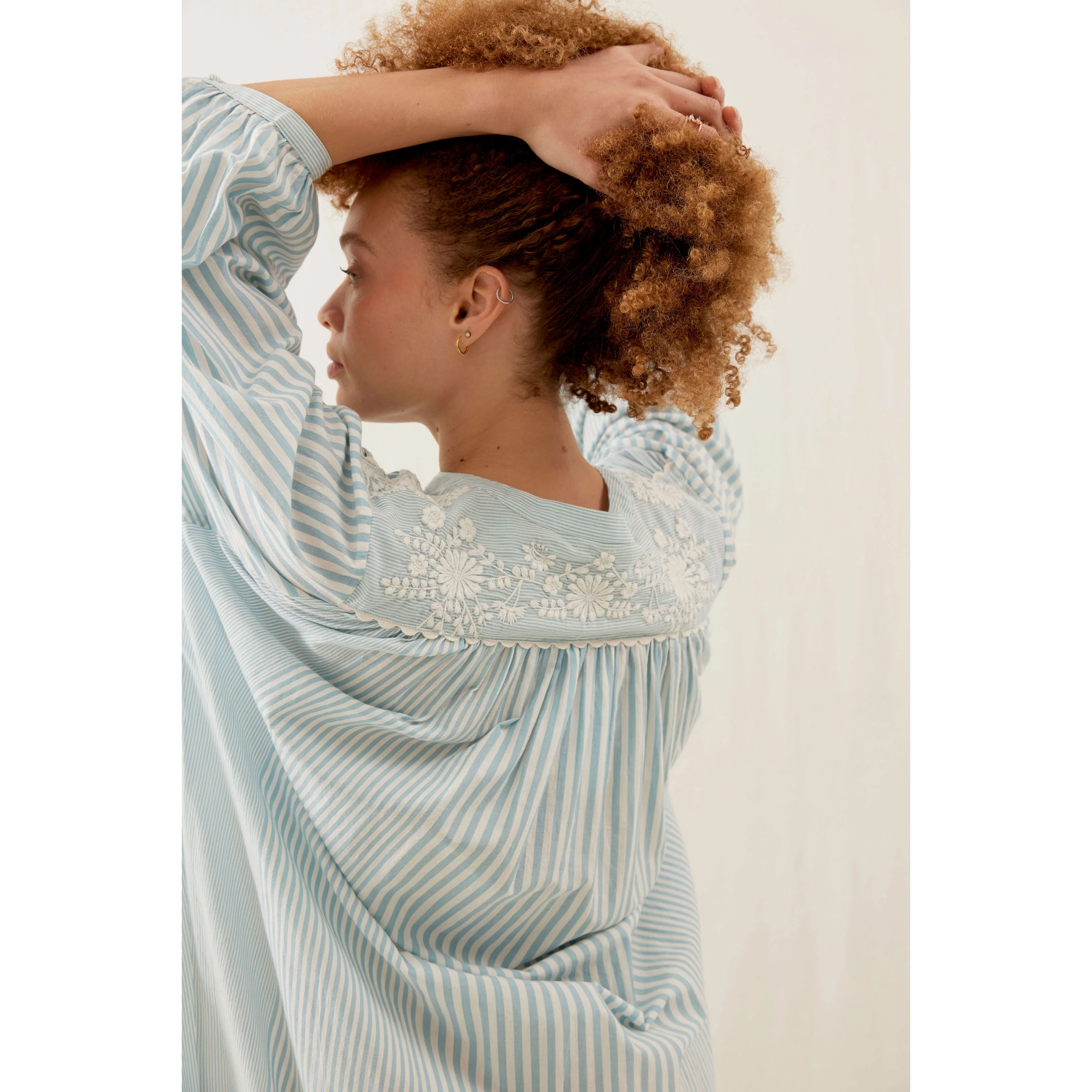Louise Misha Blue Stripes Deepalina Dress - Image 3