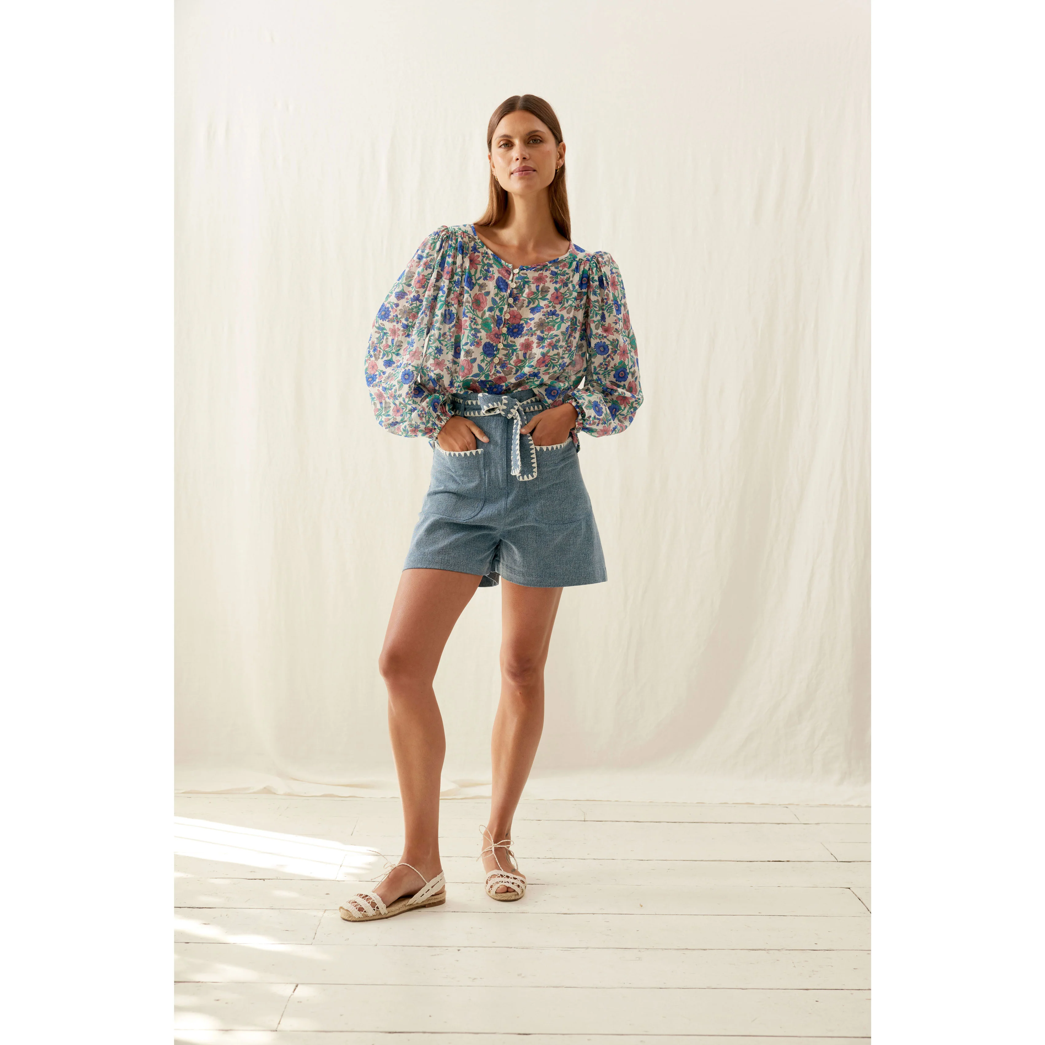 Louise Misha Blue Summer Meadow Marianna Blouse - Image 2