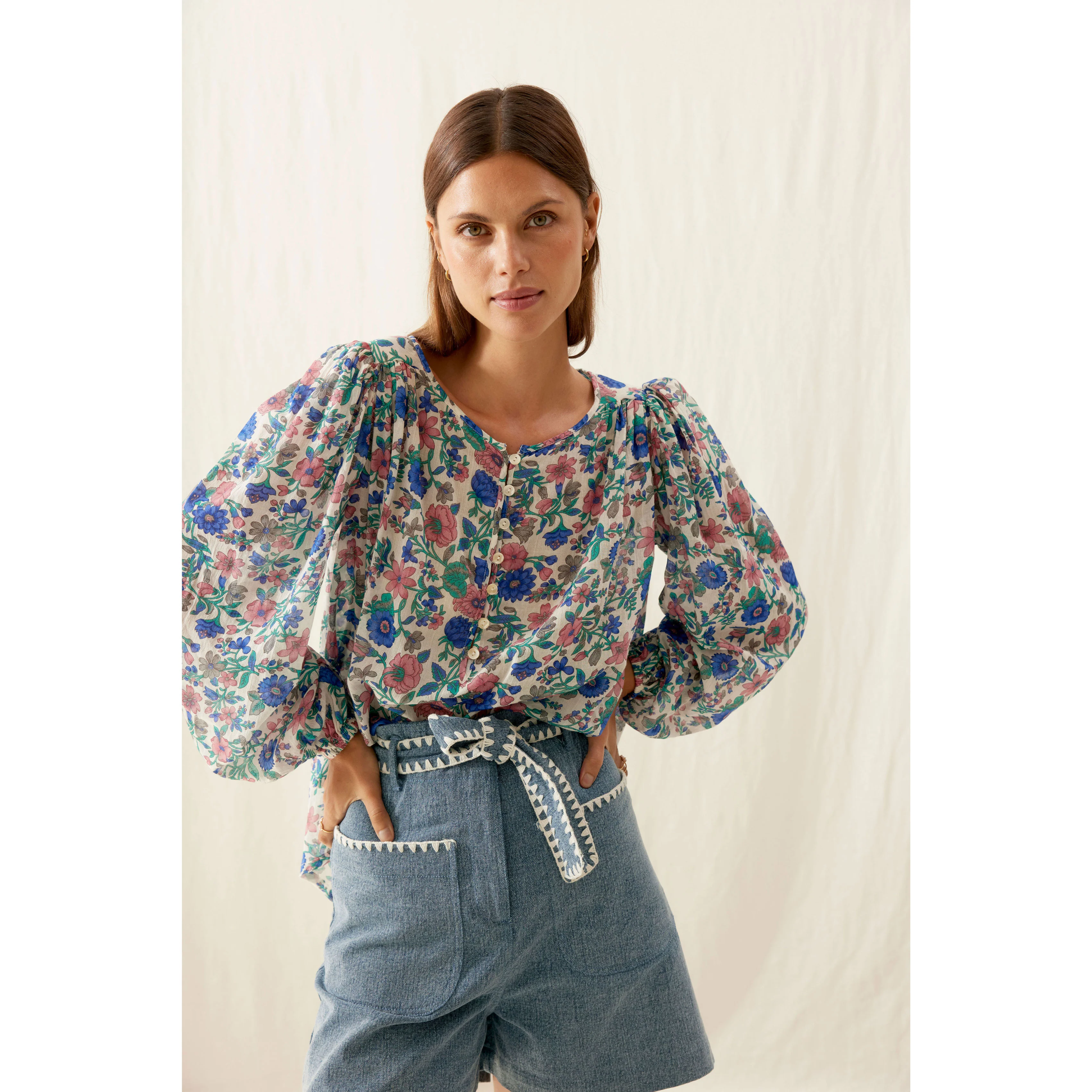 Louise Misha Blue Summer Meadow Marianna Blouse - Image 4
