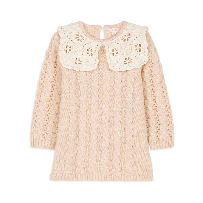 Louise Misha Blush Crochet Sangani Dress