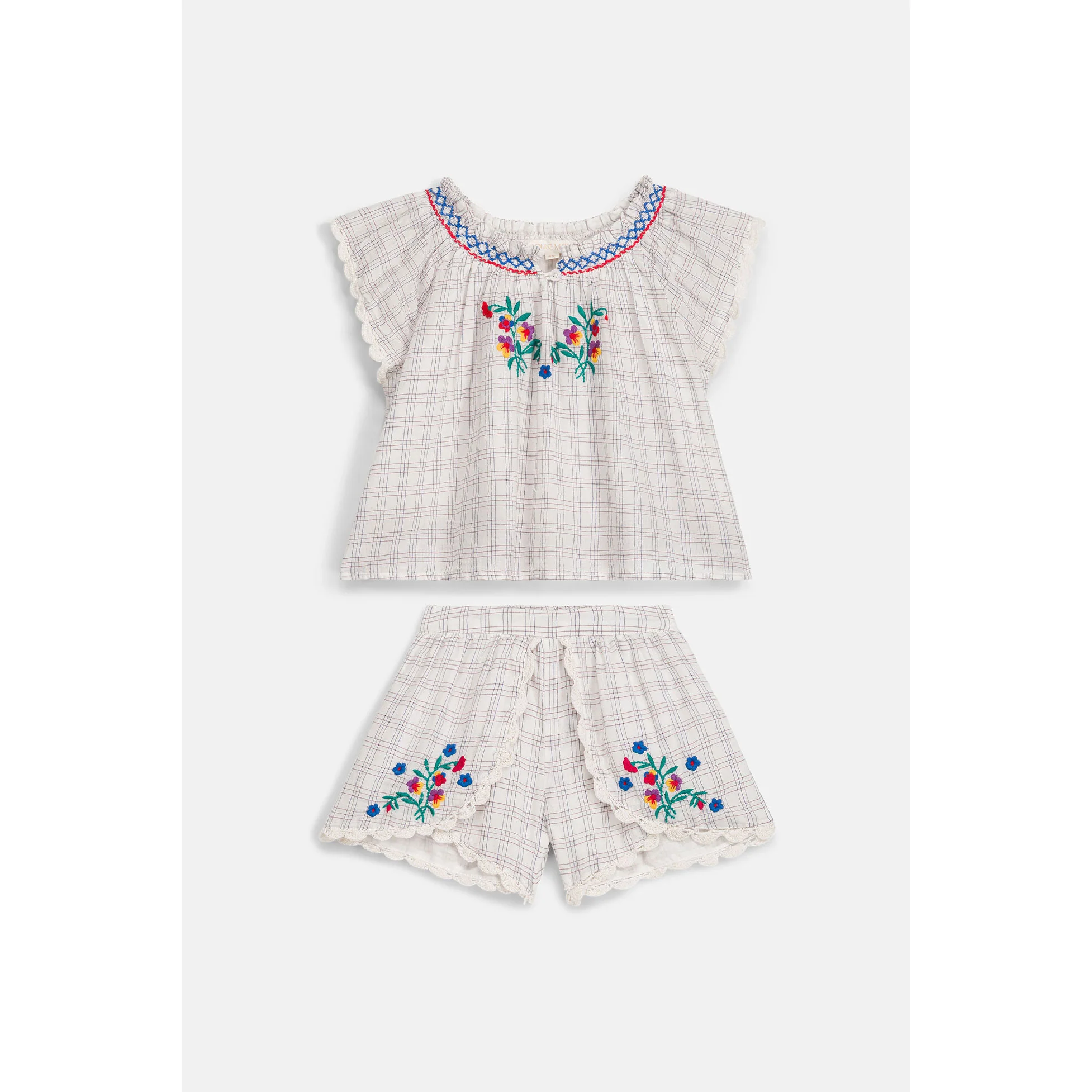 Louise Misha Cream Cruise Checks Bloomer Set