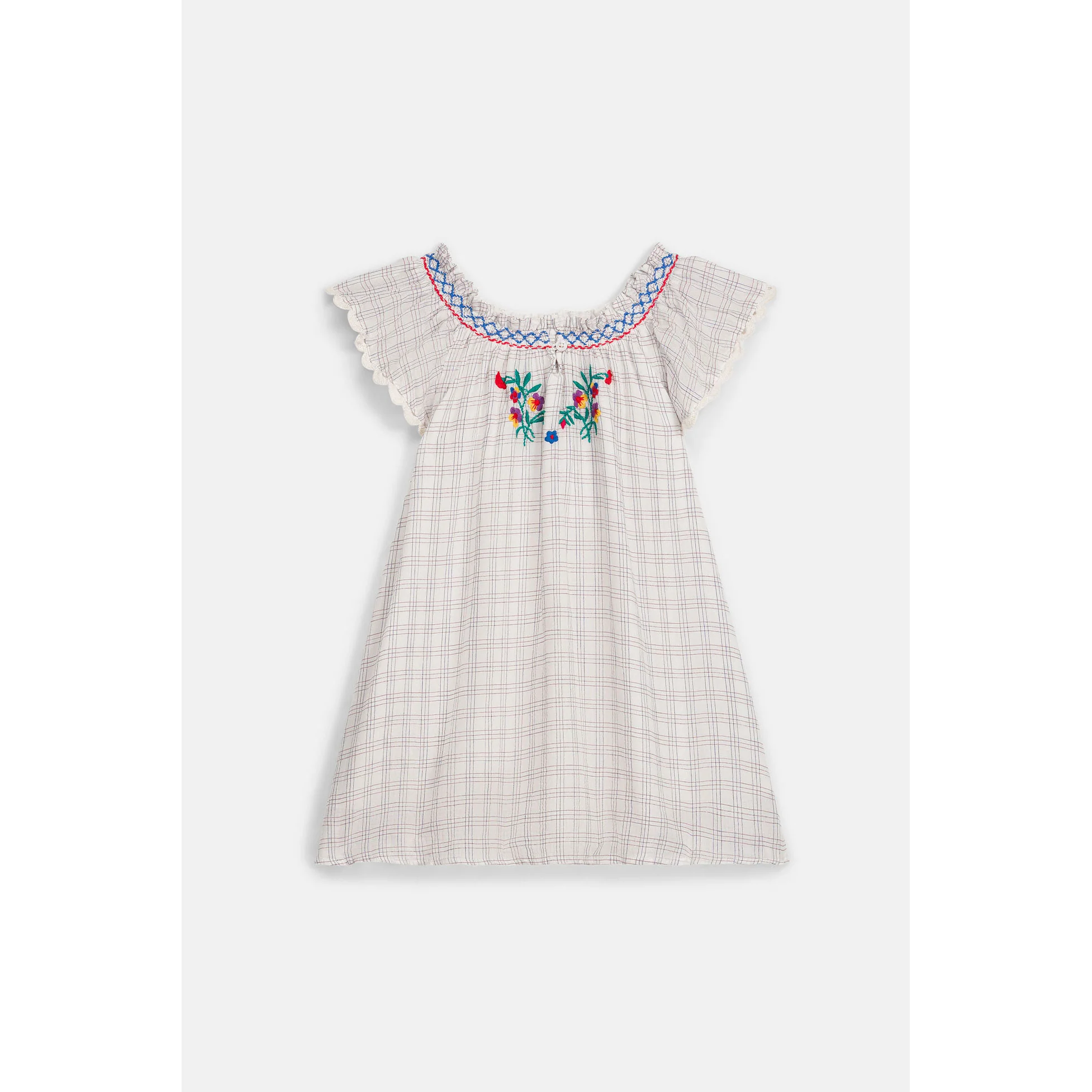 Louise Misha Cream Cruise Checks Edith Dress