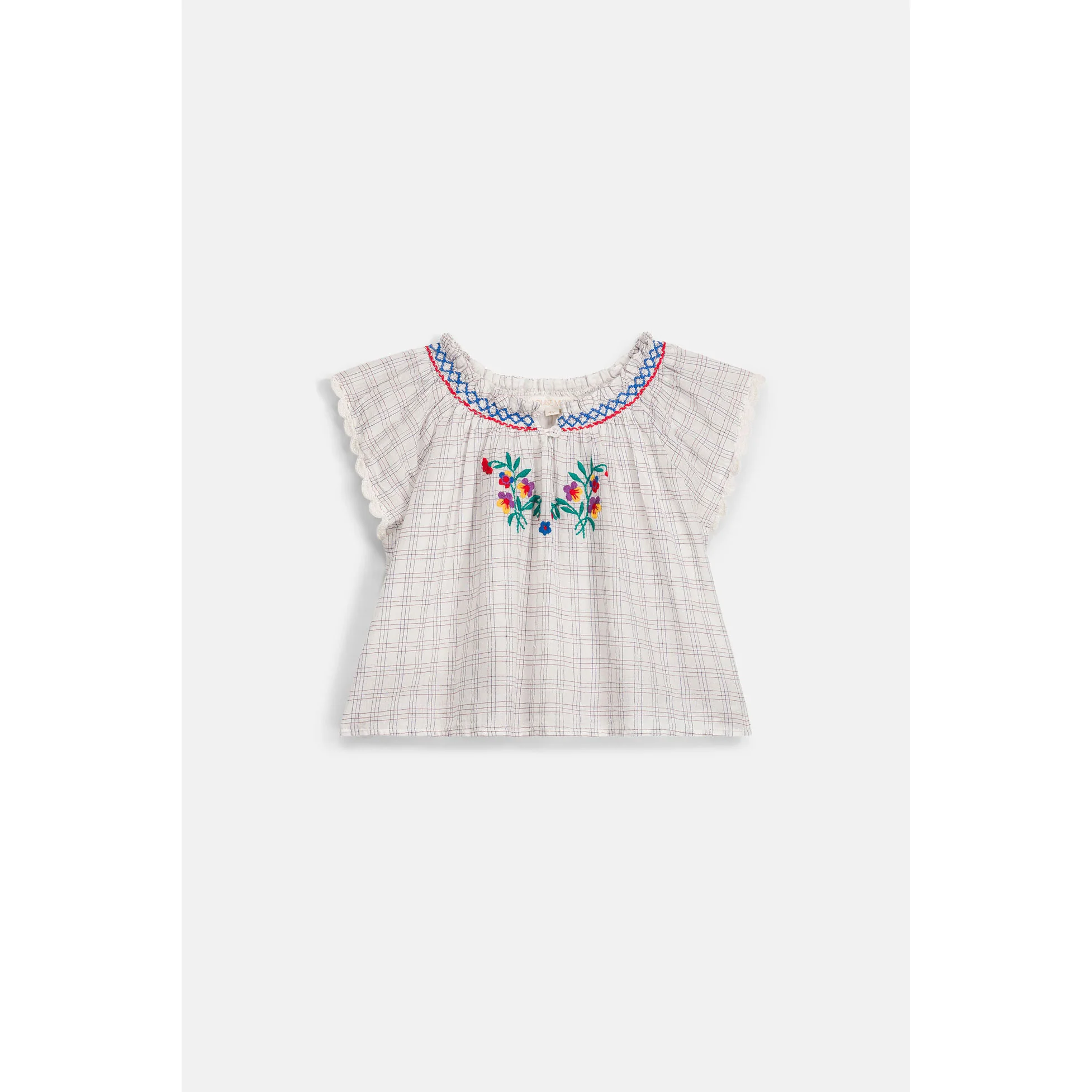 Louise Misha Cream Cruise Checks Perla Blouse