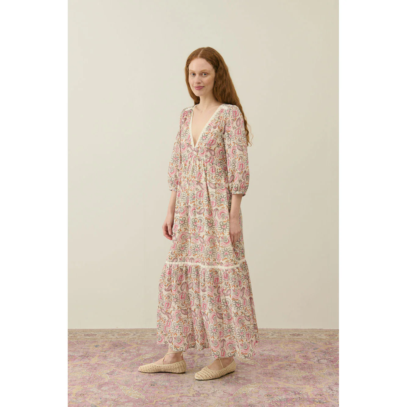 Louise Misha Cream Dolce Flowers Bali Women Dress - Image 2