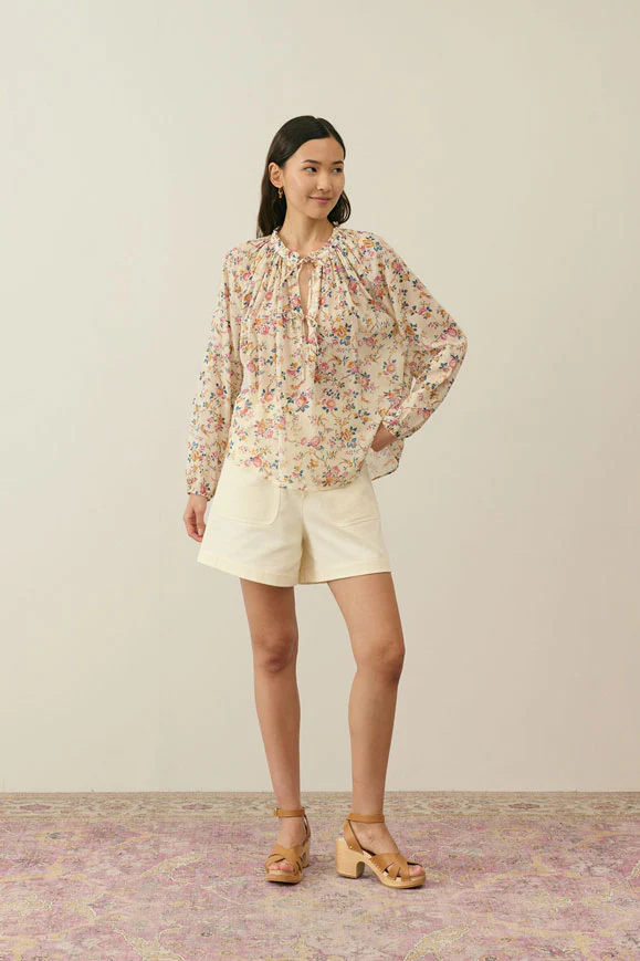 Louise Misha Cream Retro Garden Nicoliana Blouse - Image 3