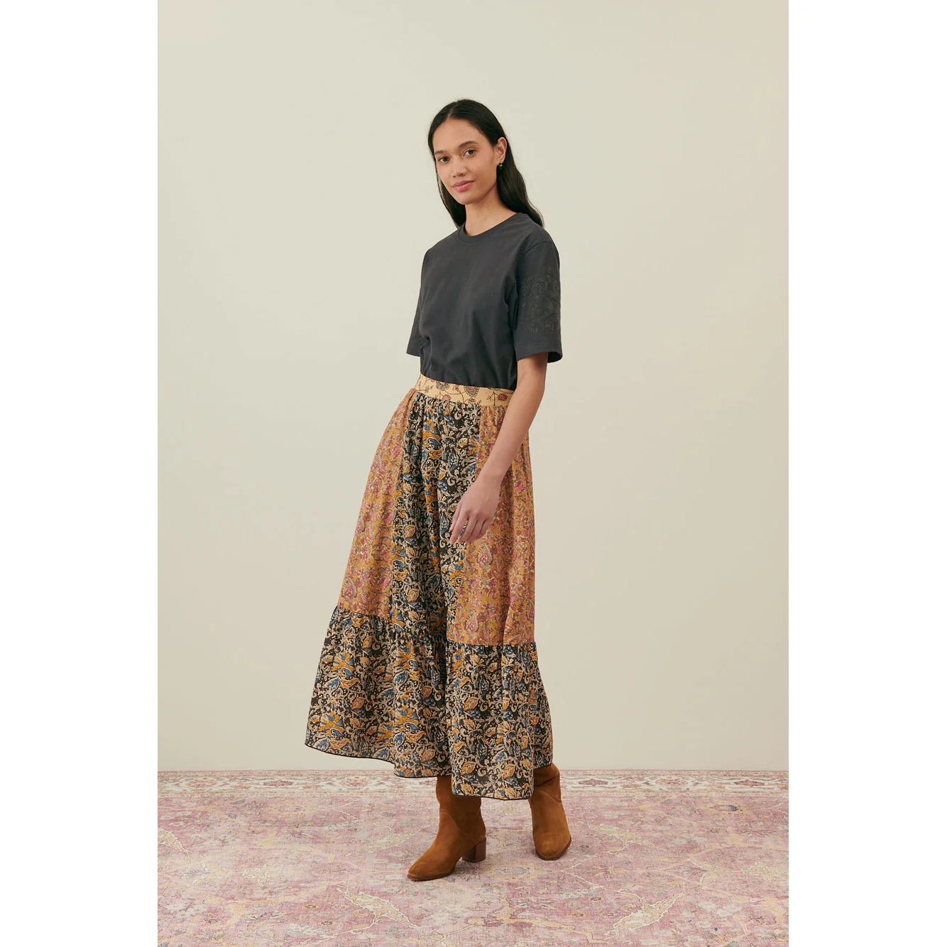 Louise Misha Honey Charcoal Poem Jansia Skirt - Image 2