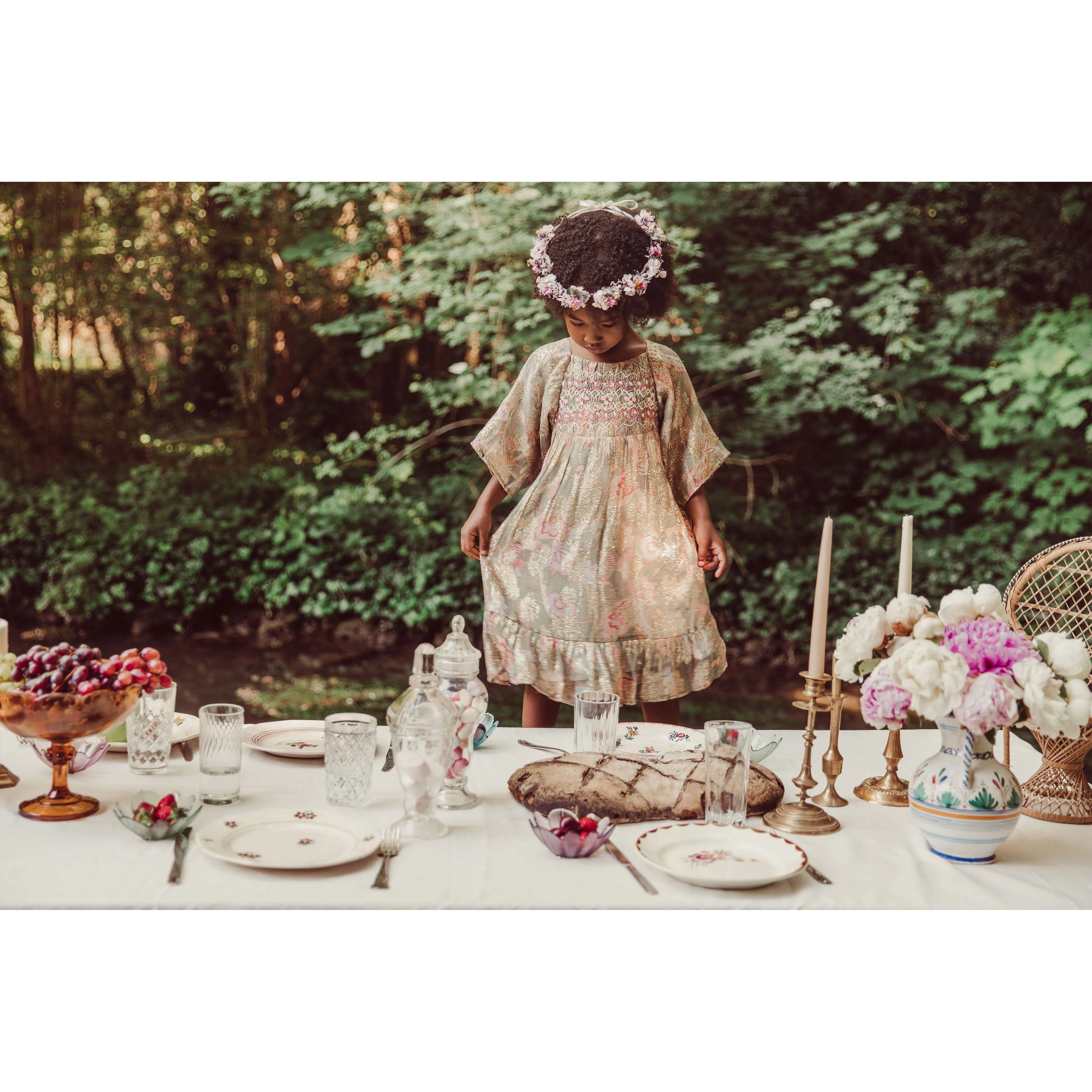 Louise Misha Khaki Wild Bouquet Olivina Dress - Image 2