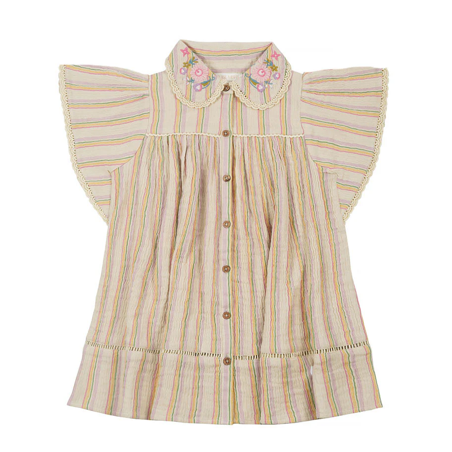 Louise Misha Multicolor Rainbow Lines Marla Dress