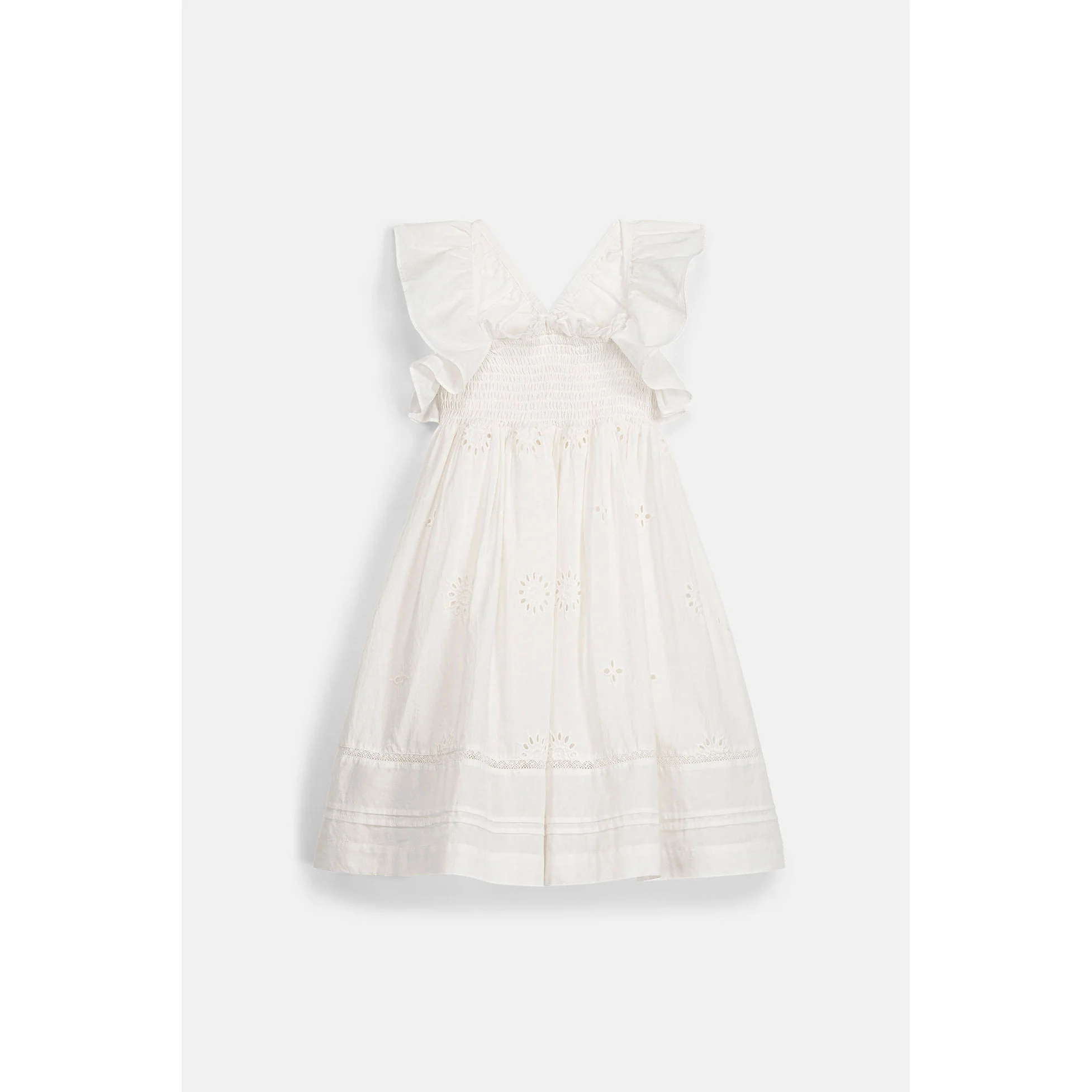 Louise Misha Off White Schiffli Anaya Dress