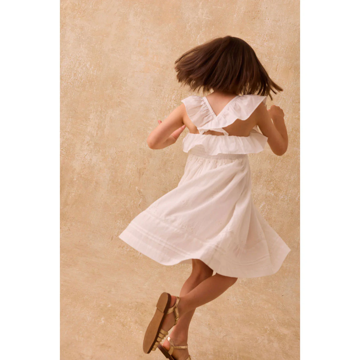 Louise Misha Off White Schiffli Anaya Dress - Image 3