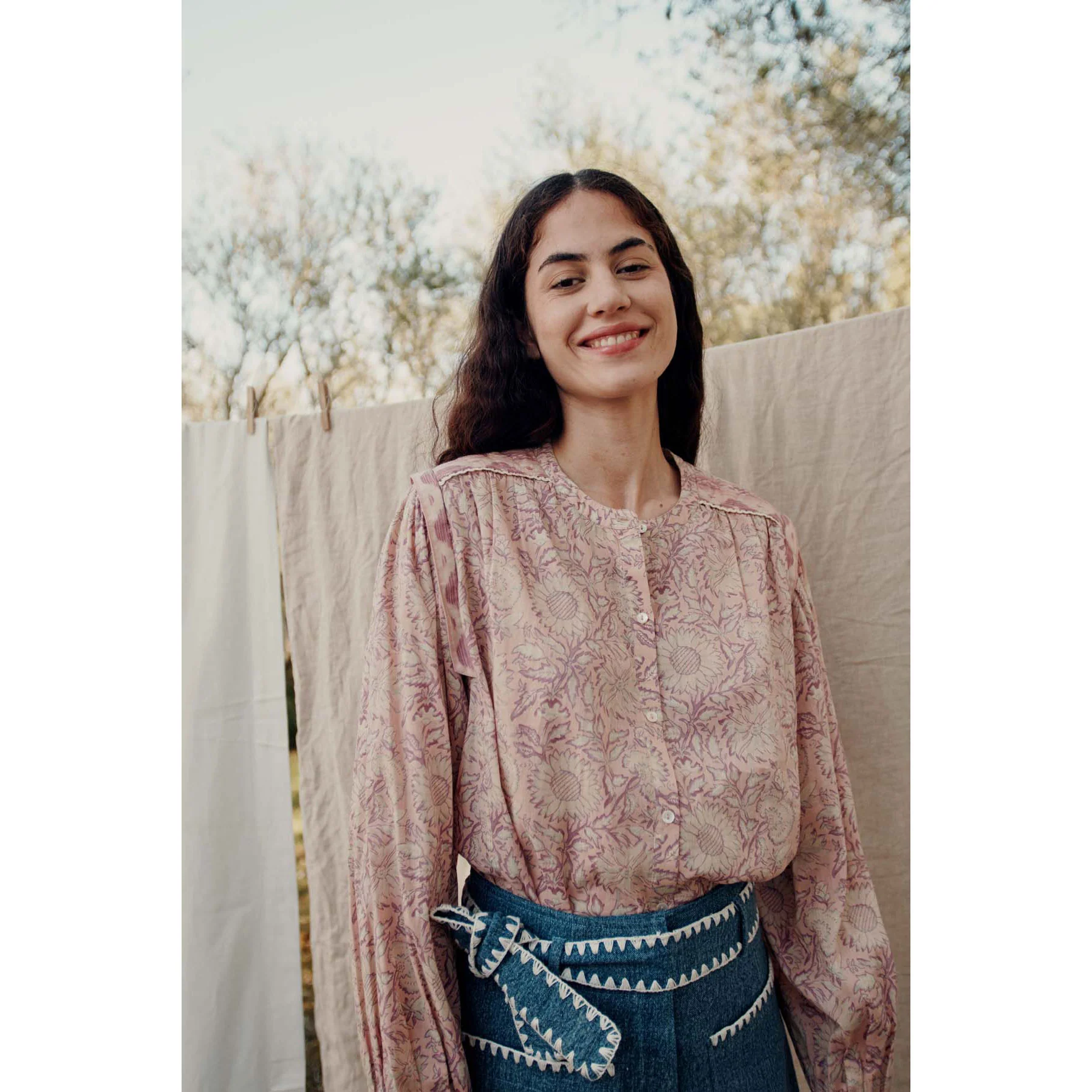 Louise Misha Pink Daisy Garden Jane Shirt - Image 2