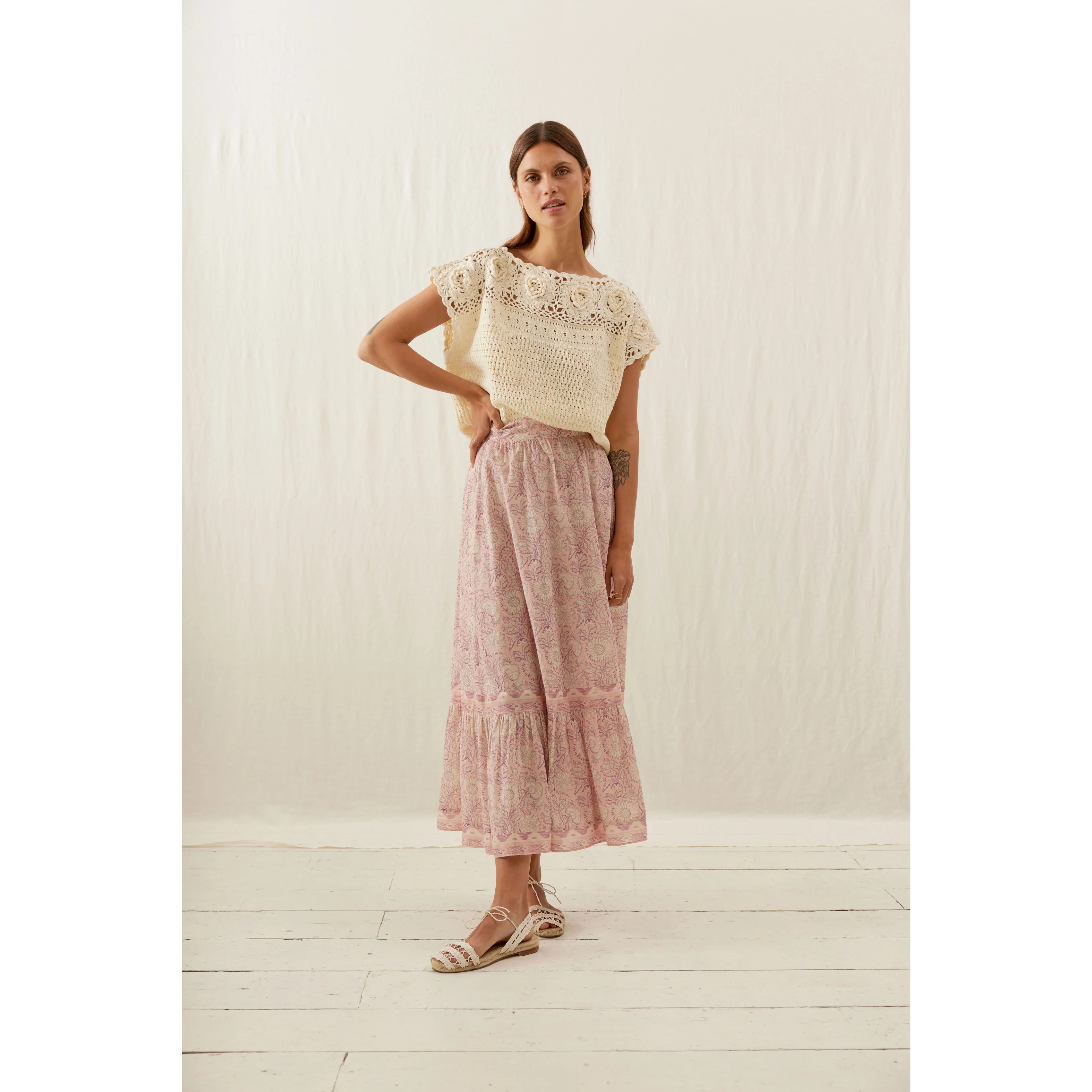Louise Misha Pink Daisy Garden Jansiane Skirt - Image 2