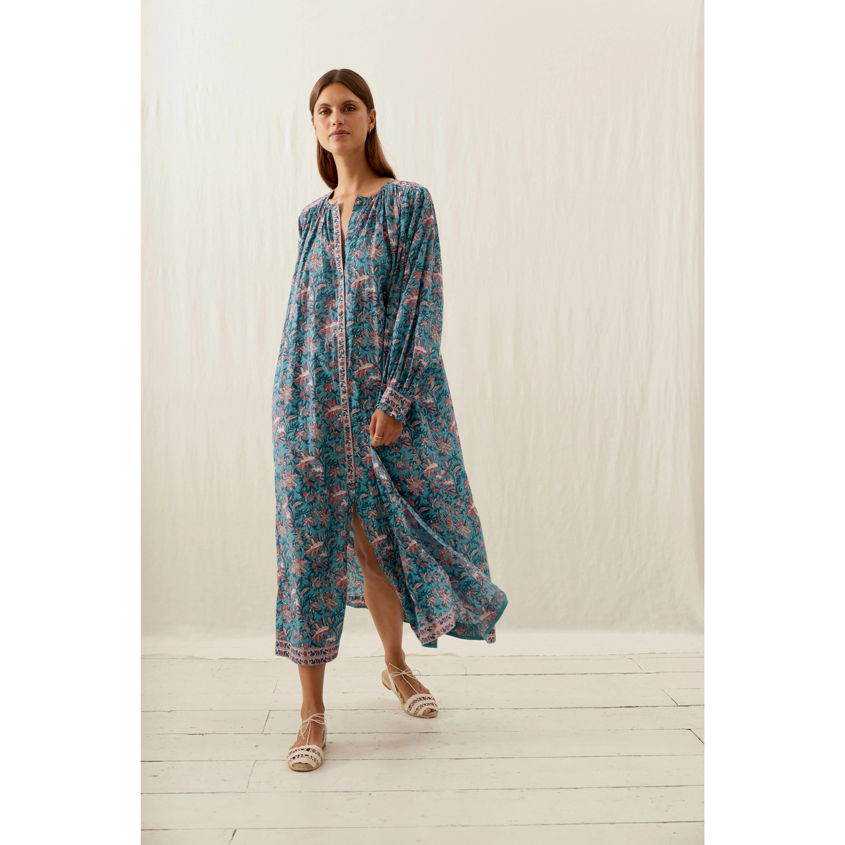 Louise Misha Teal Garden Of Eden Deepali Dress - Image 2