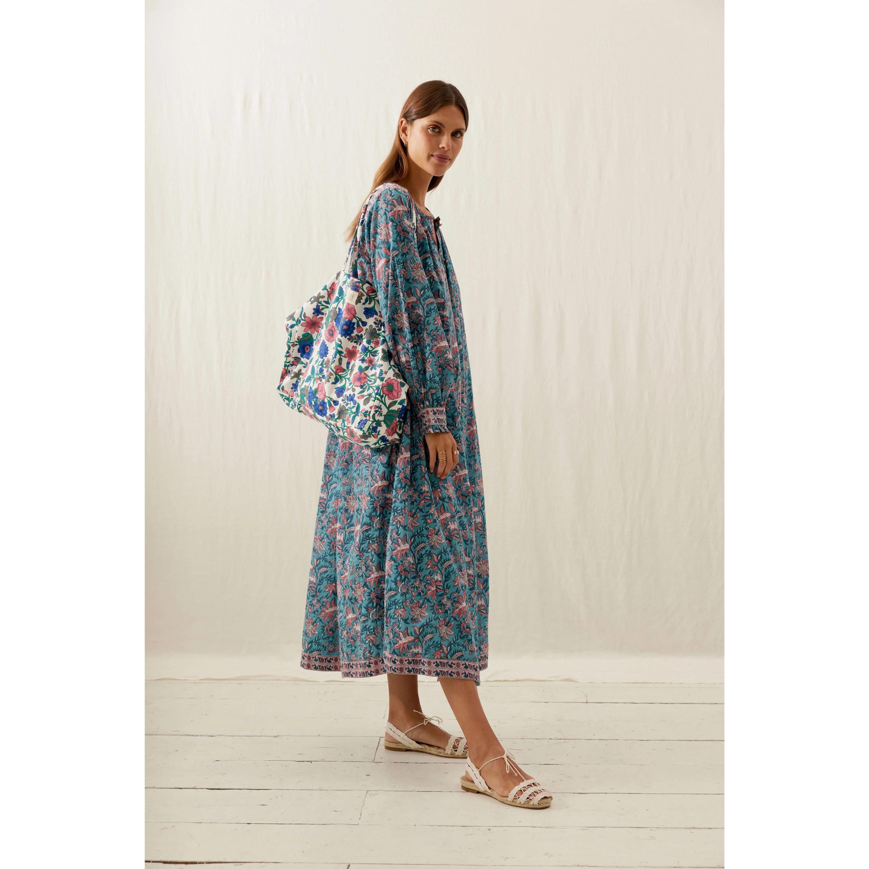 Louise Misha Teal Garden Of Eden Deepali Dress - Image 3