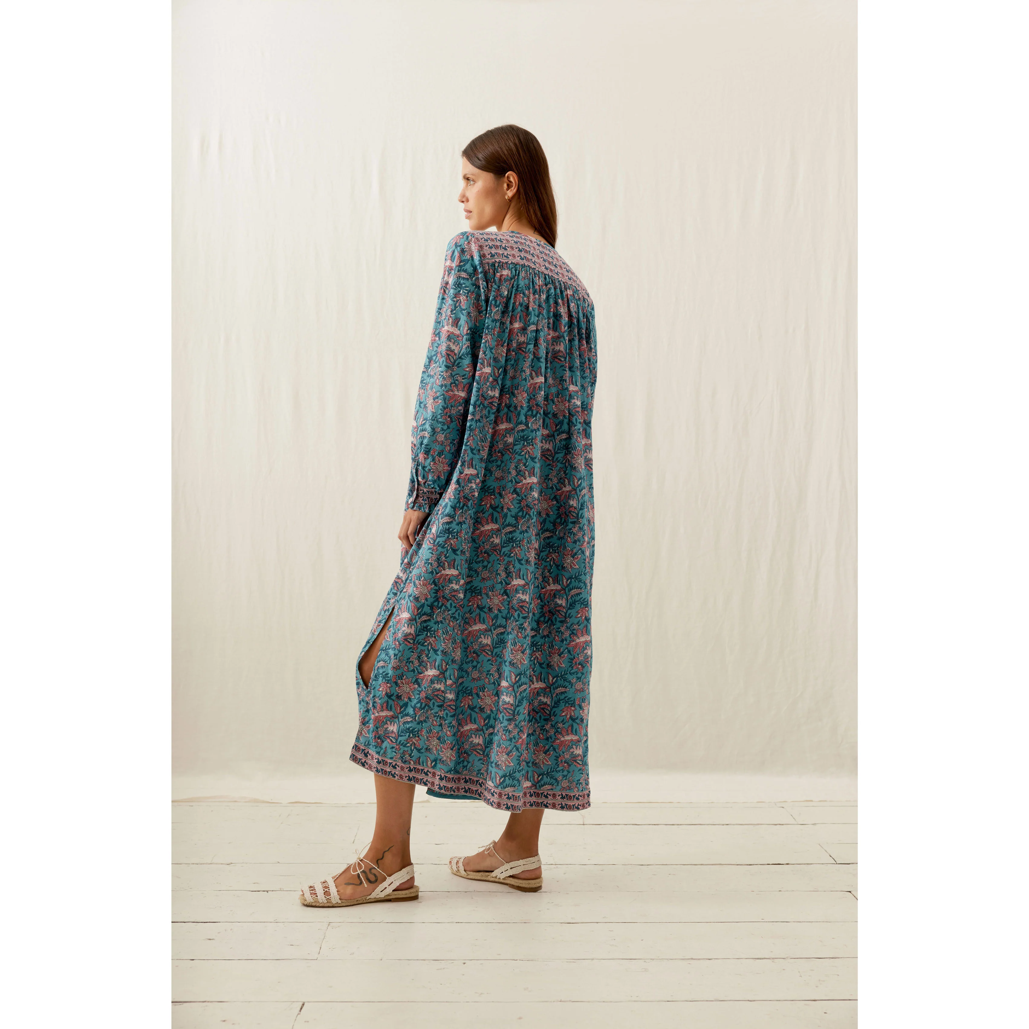 Louise Misha Teal Garden Of Eden Deepali Dress - Image 4