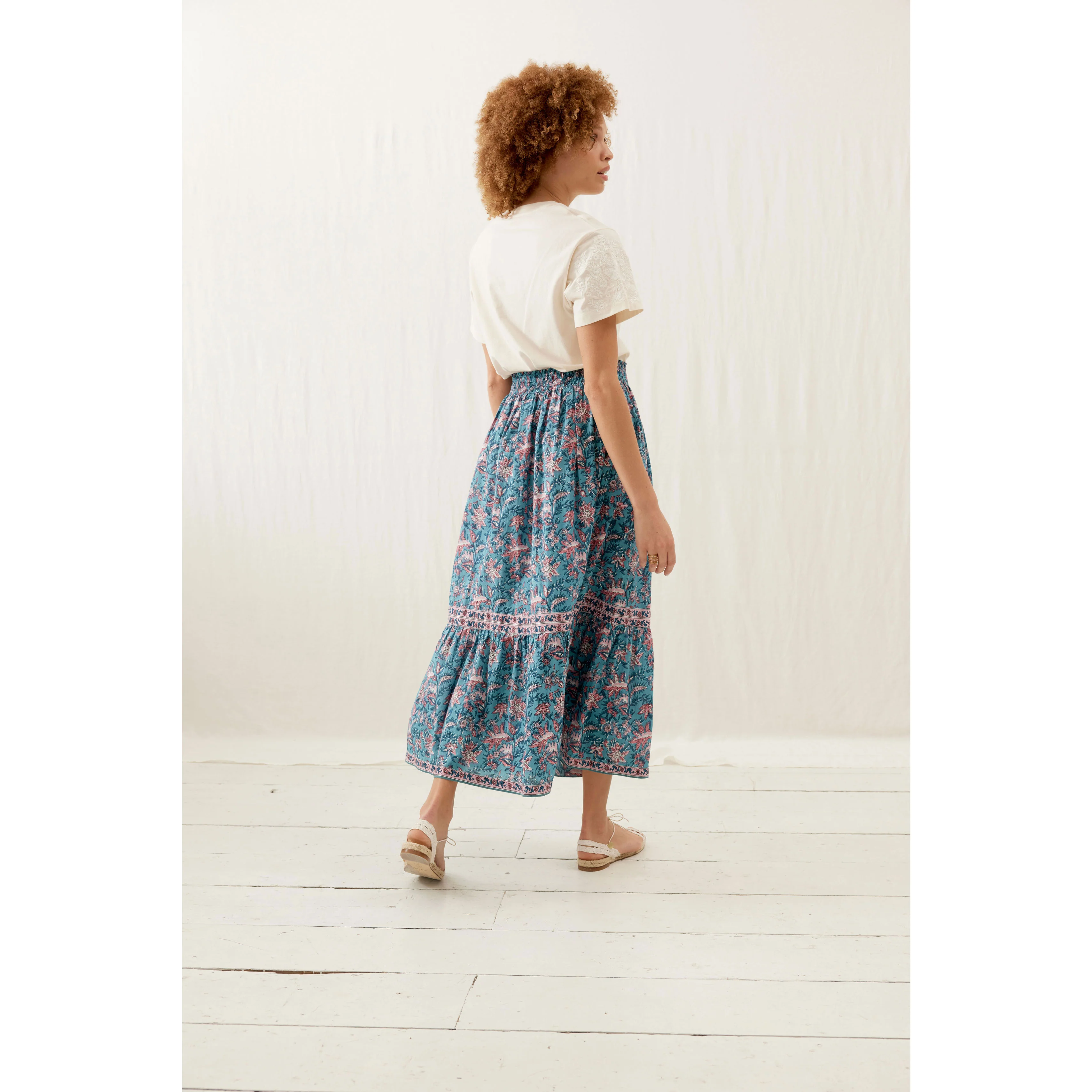 Louise Misha Teal Garden Of Eden Jansiane Skirt - Image 3