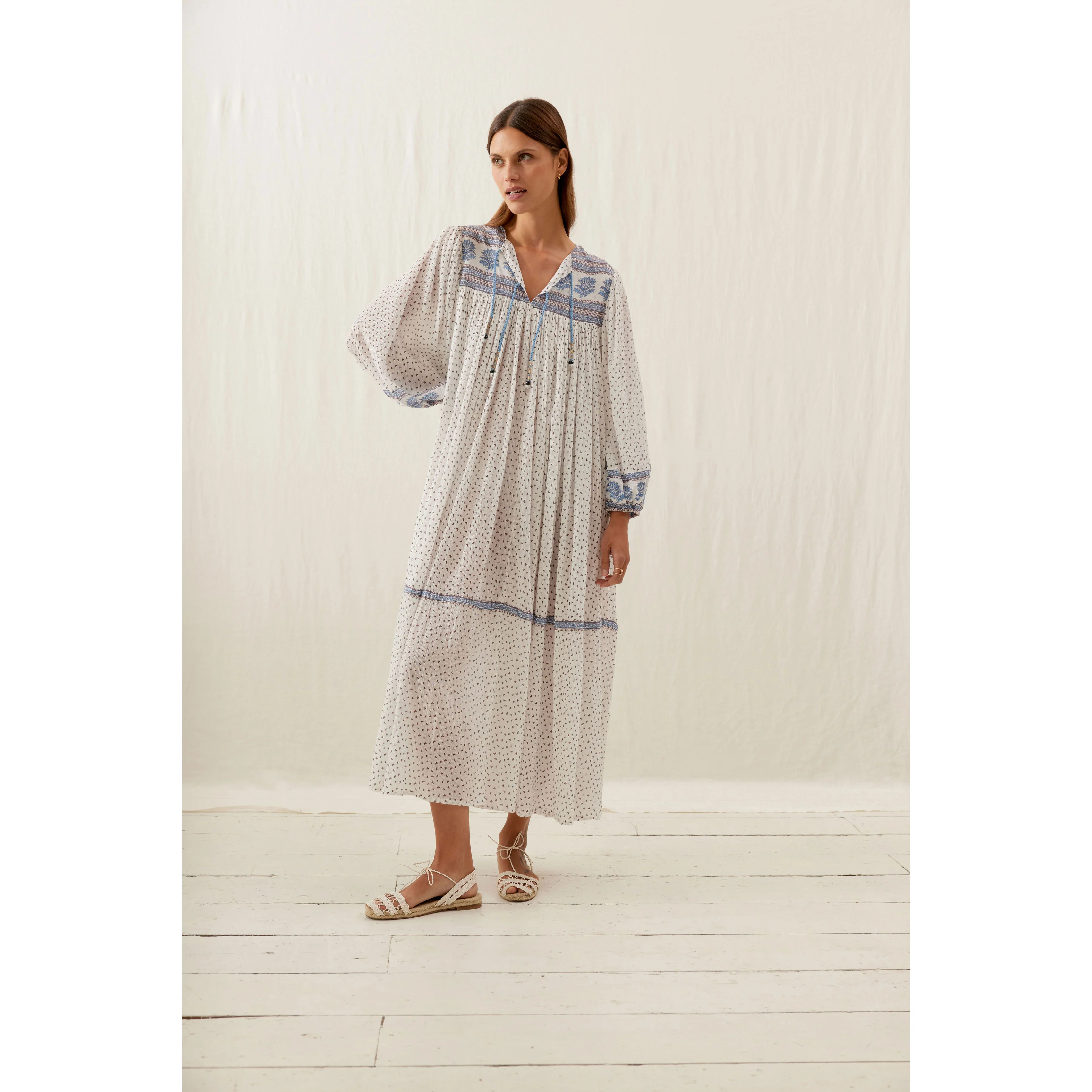 Louise Misha White Cornflower Gypse Dress - Image 2