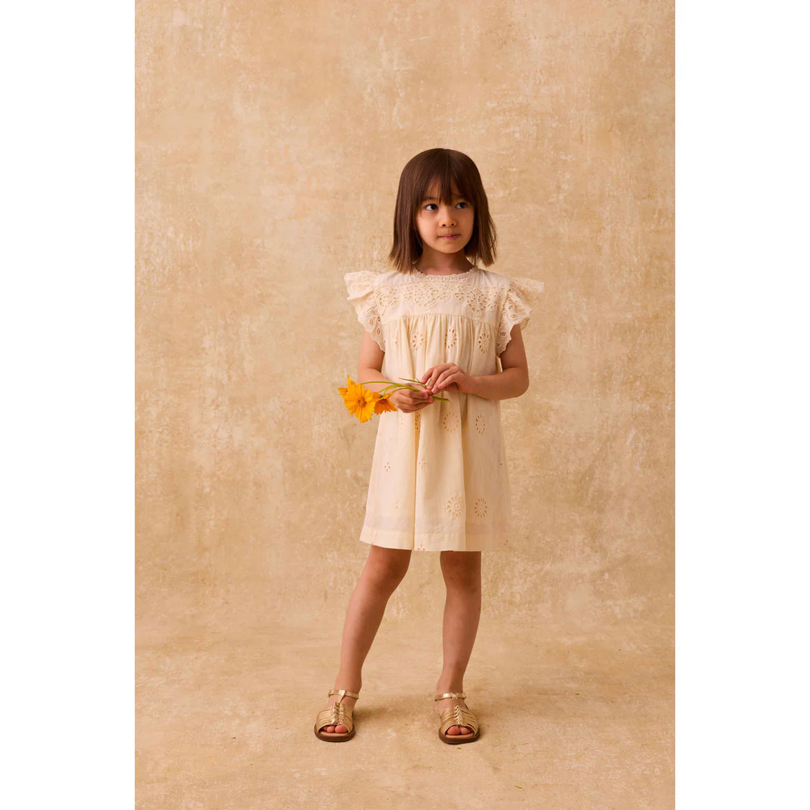 Louise Misha Yellow Schiffli Thalia Dress - Image 2